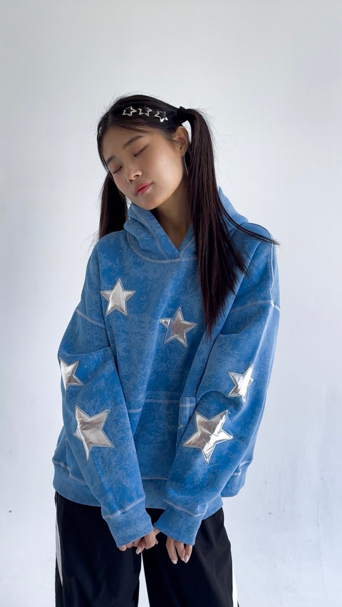 Lunar Dust - Oversized Fleeced Cotton Hoodie