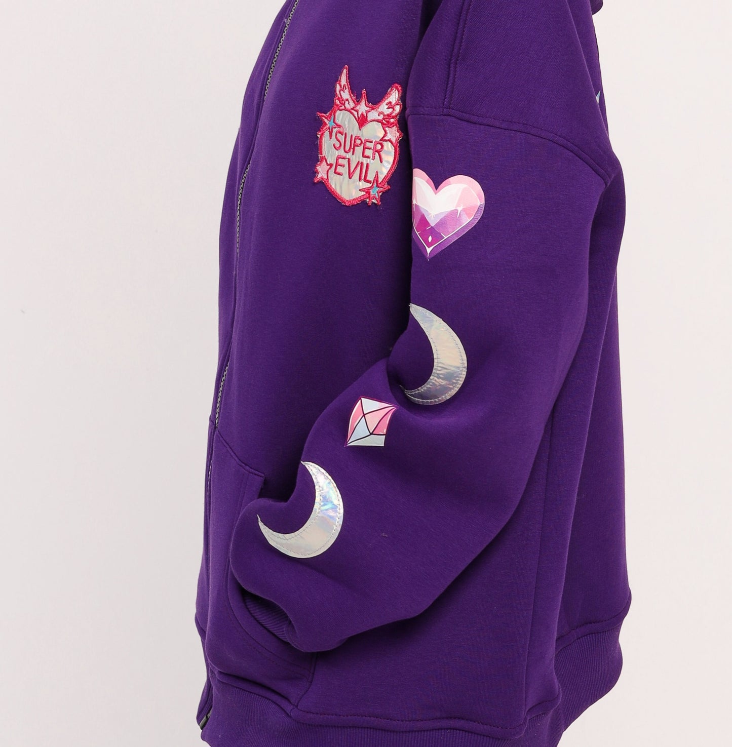 Super Evil - Oversized fleeced cotton sweatshirt