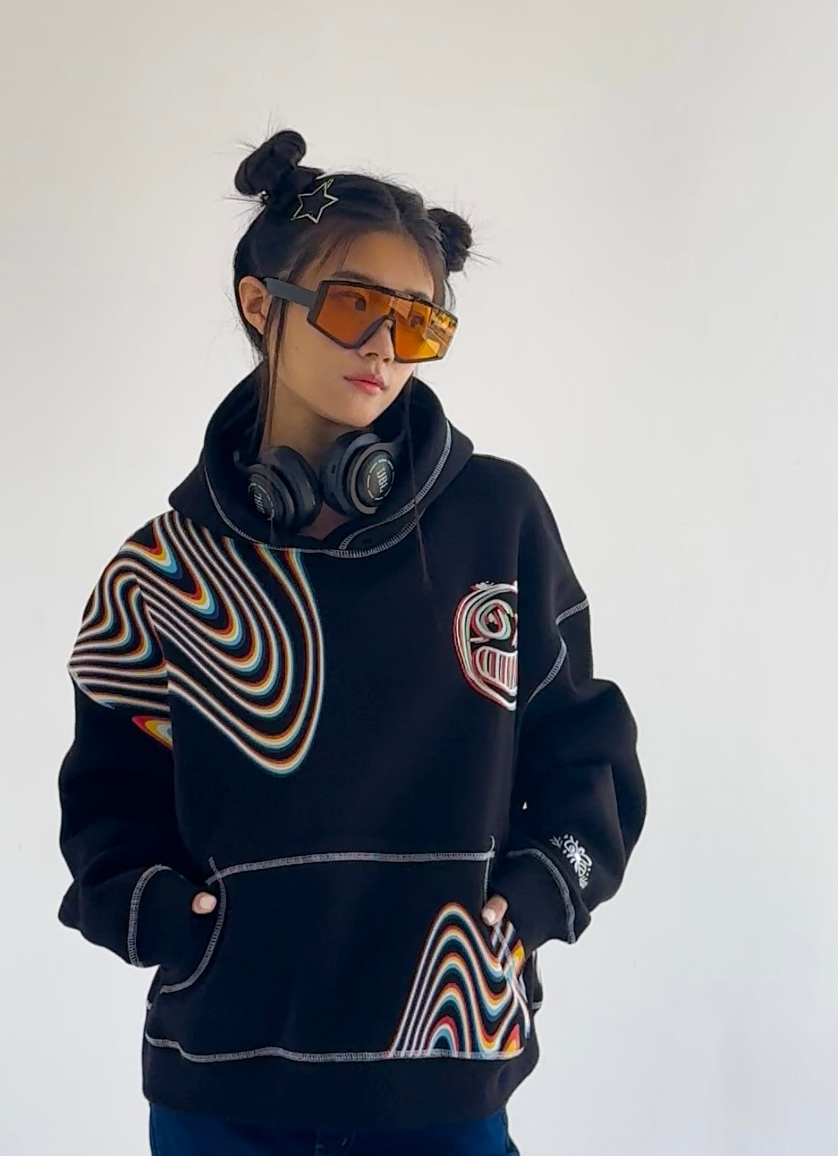 Illusion- Oversized Fleeced Cotton Hoodie