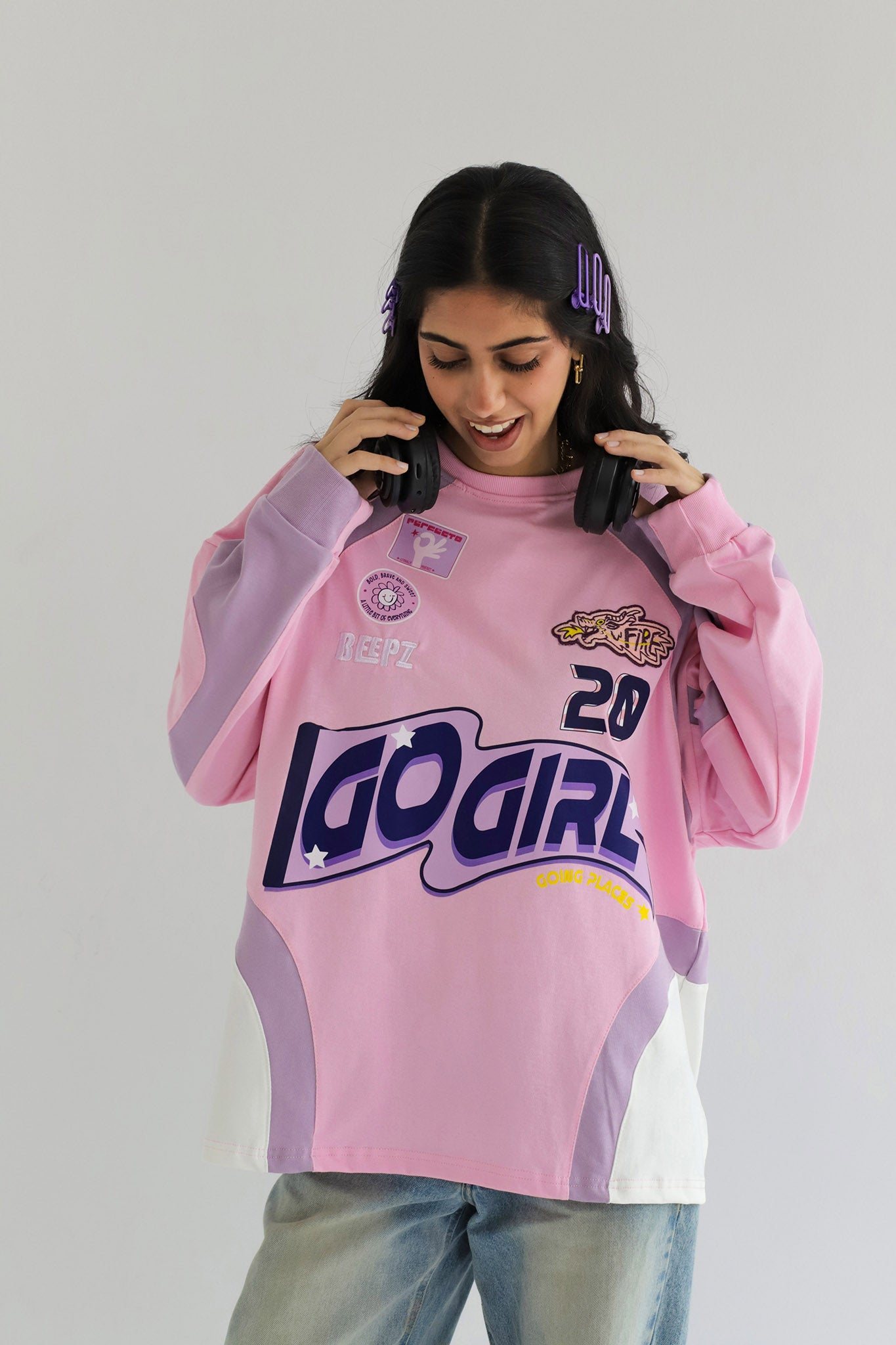 GO GIRL IN PLUSH PINK -Long Sleeves Tee