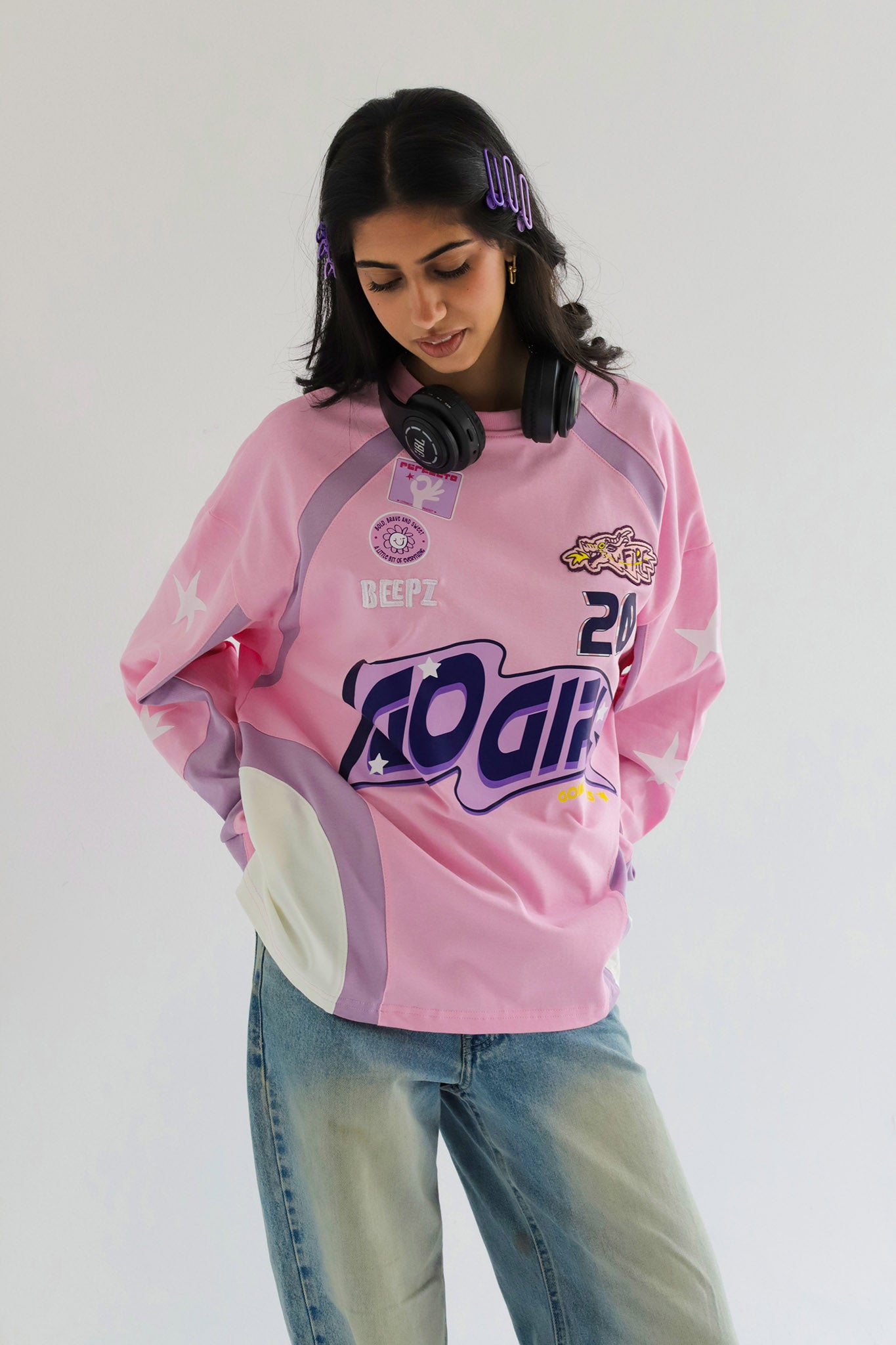 GO GIRL IN PLUSH PINK -Long Sleeves Tee