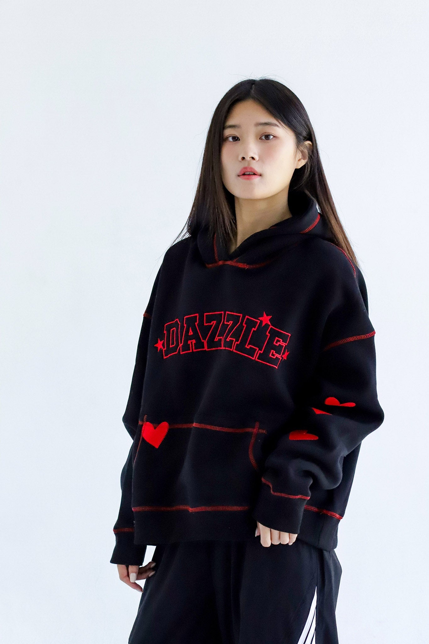Dazzle Girl in Black (special Edition)Oversized Fleeced Cotton Hoodie Beepz