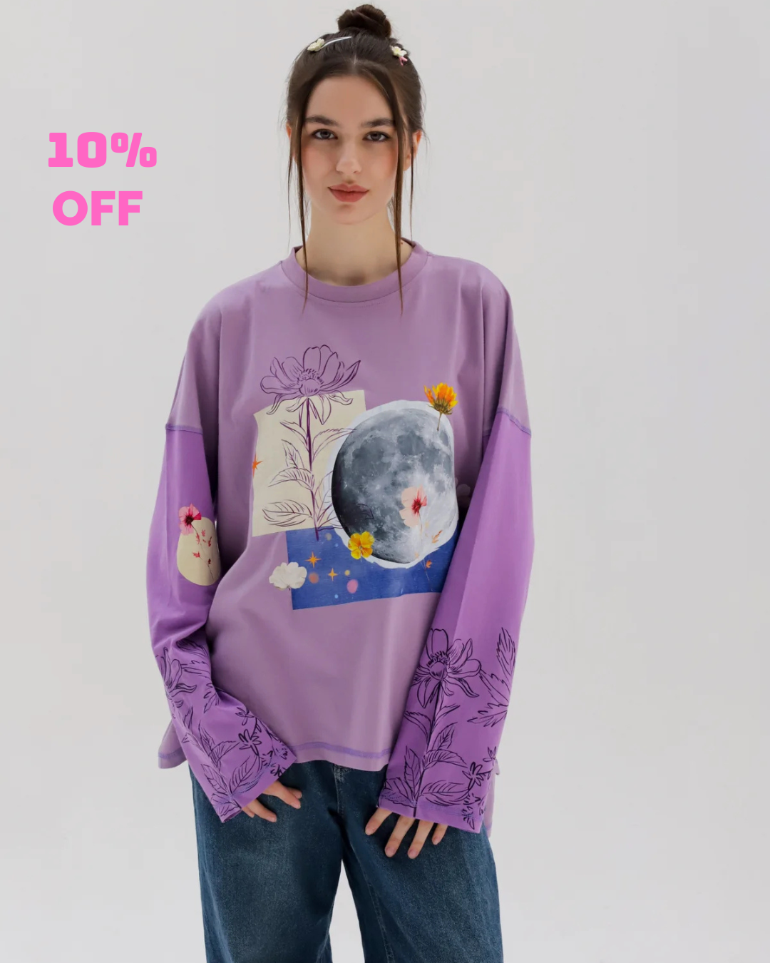 Moon Garden - Oversize 100% Cotton Tee Beepz