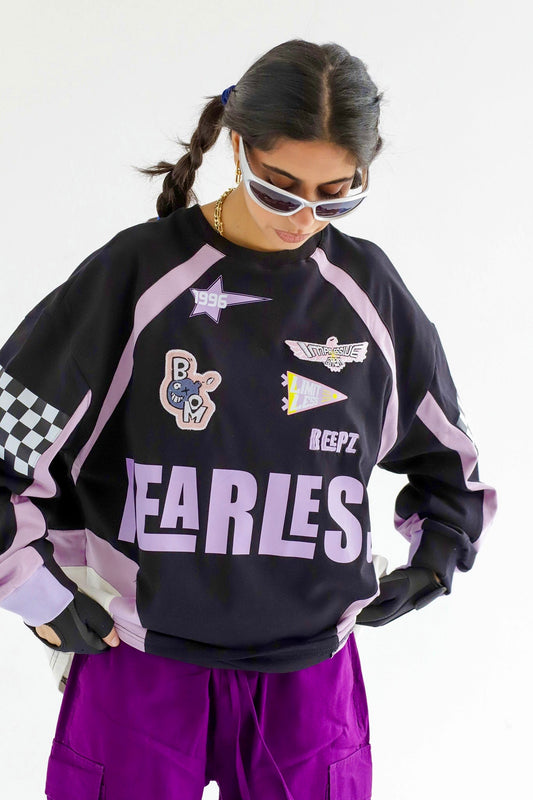 FEARLESS IN BLACKxLILAC-Long Sleeves Tee