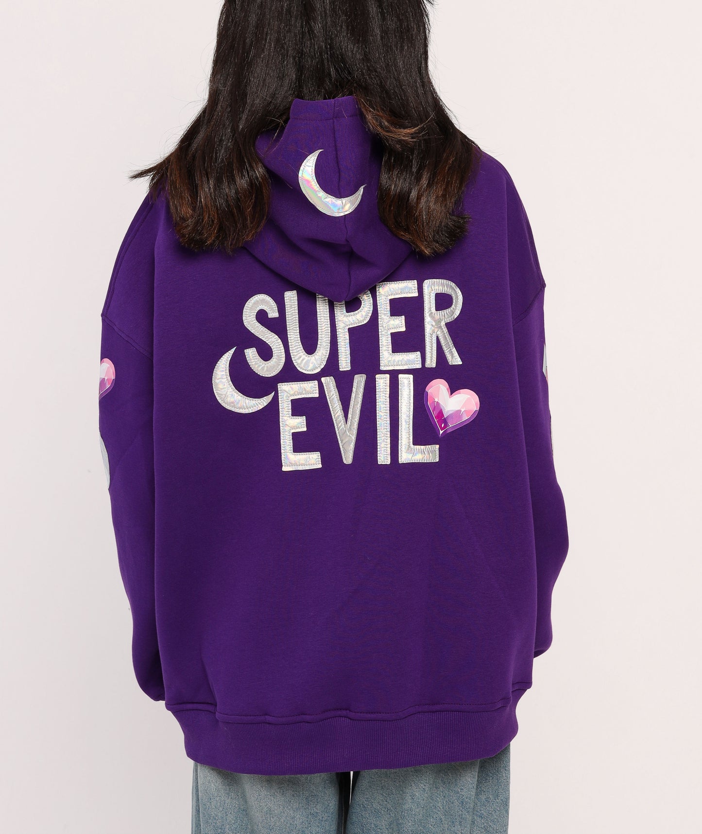 Super Evil - Oversized fleeced cotton sweatshirt