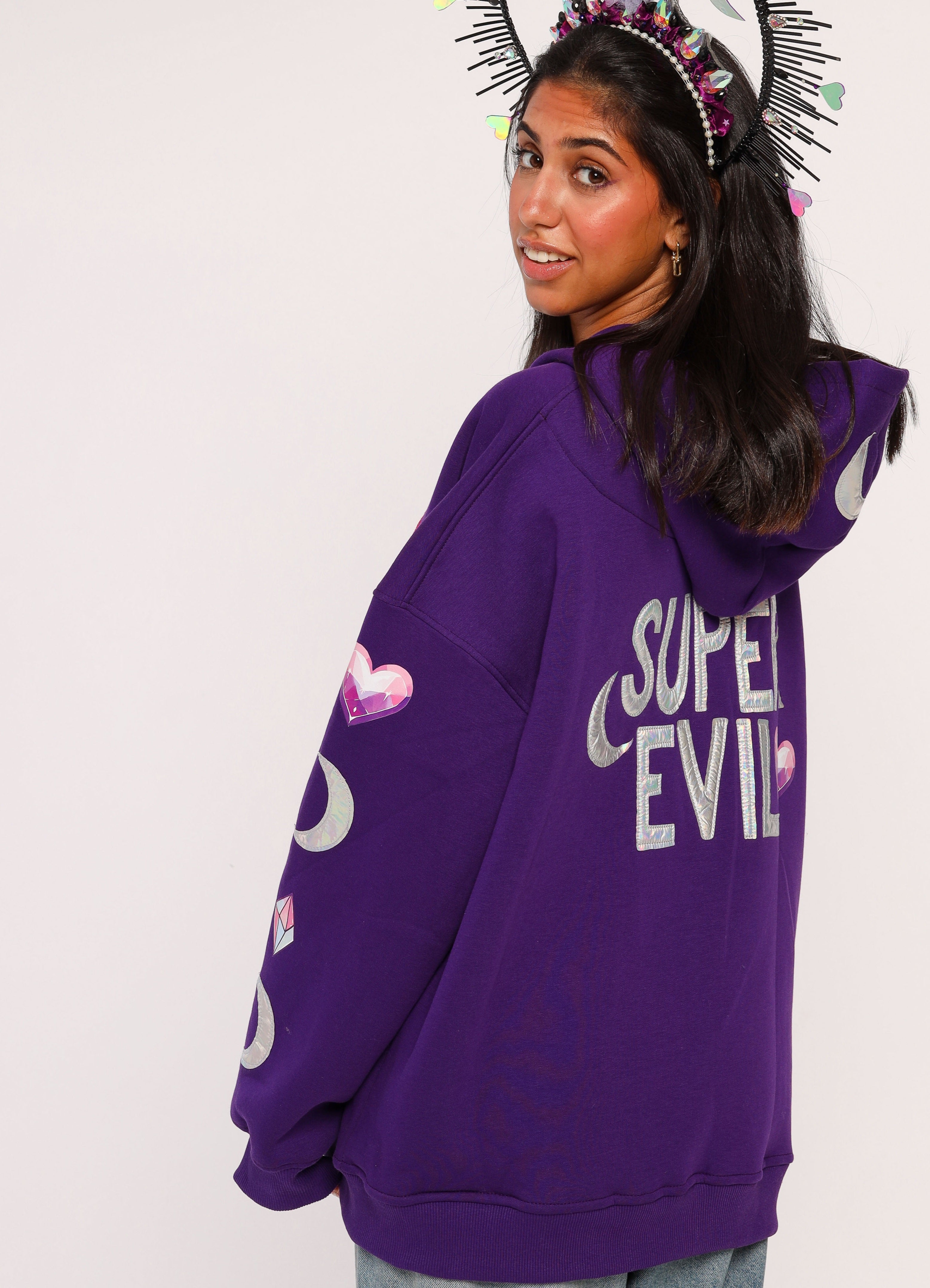 Super Evil - Oversized fleeced cotton sweatshirt Beepz