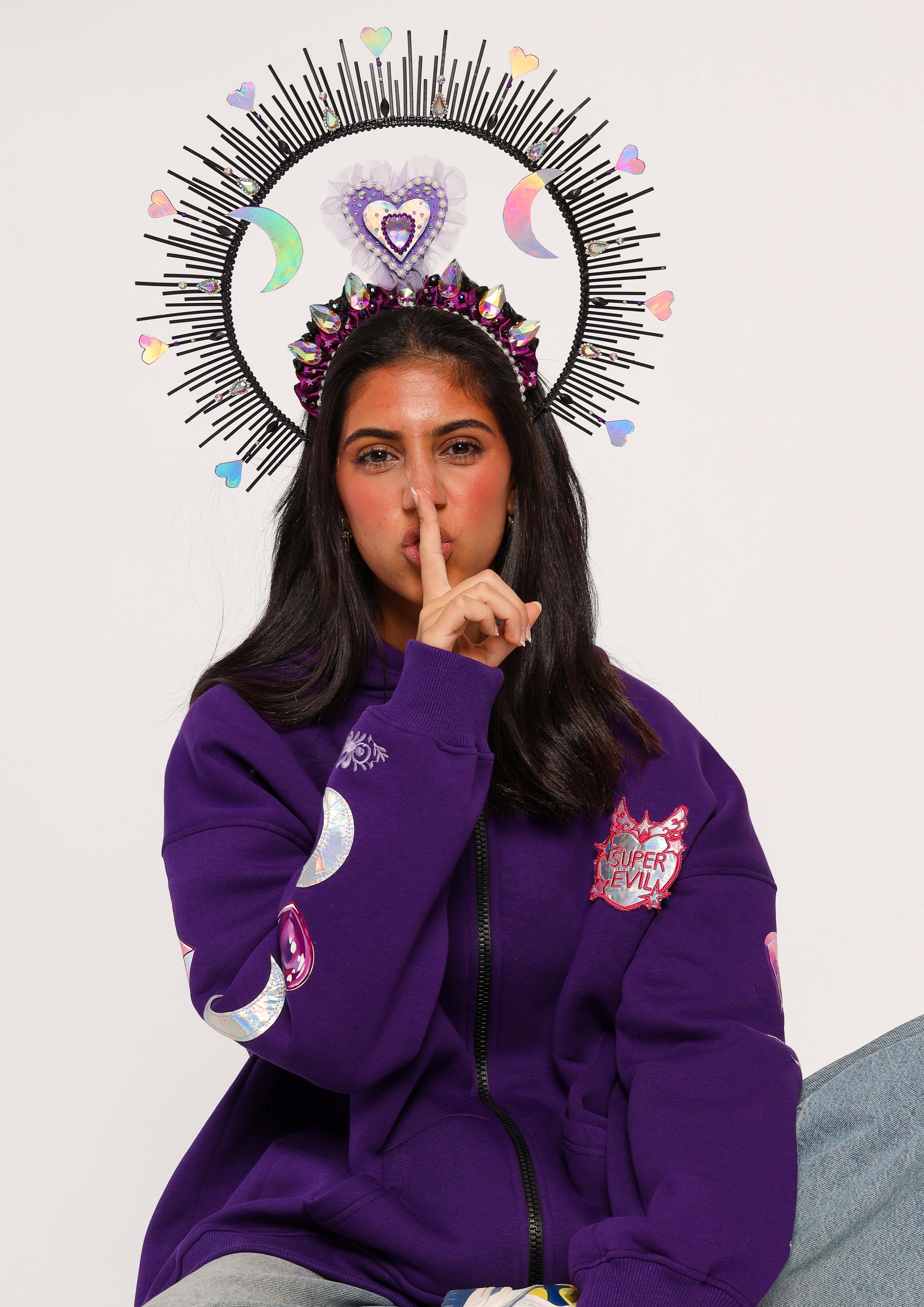 Super Evil - Oversized fleeced cotton sweatshirt Beepz