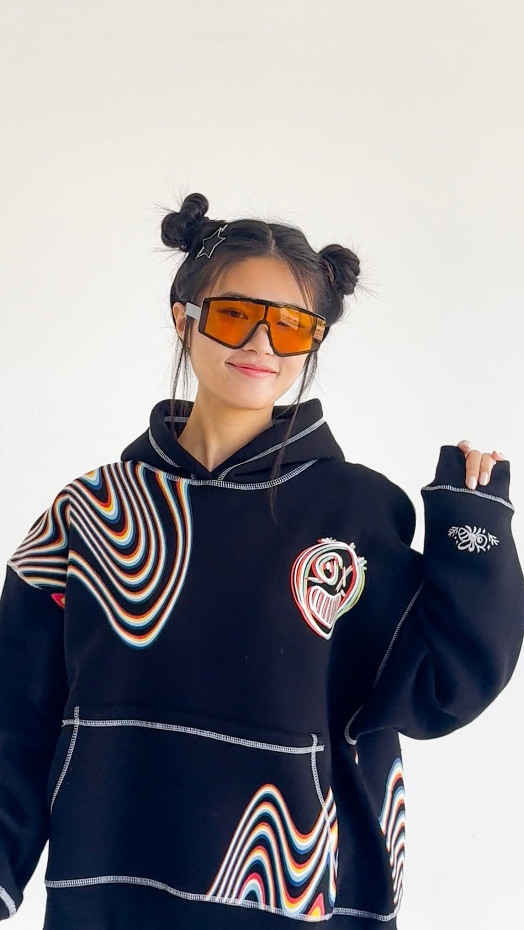 Illusion- Oversized Fleeced Cotton Hoodie Beepz