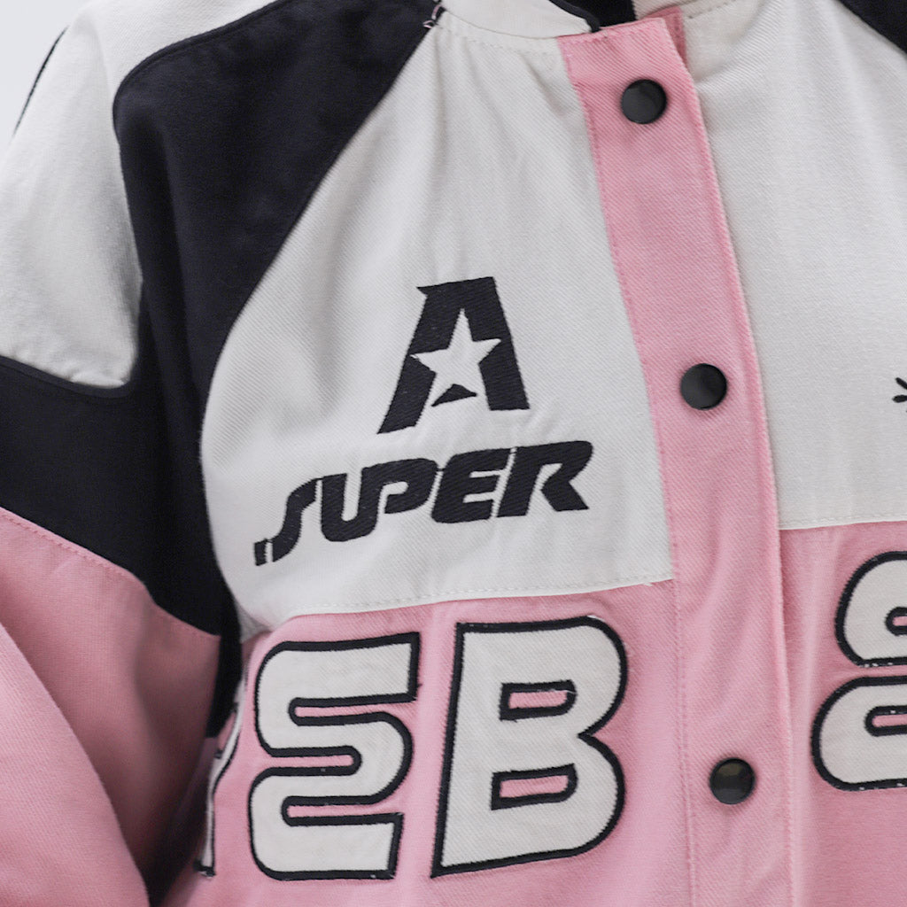 REBELZ Varsity Jacket-Pink