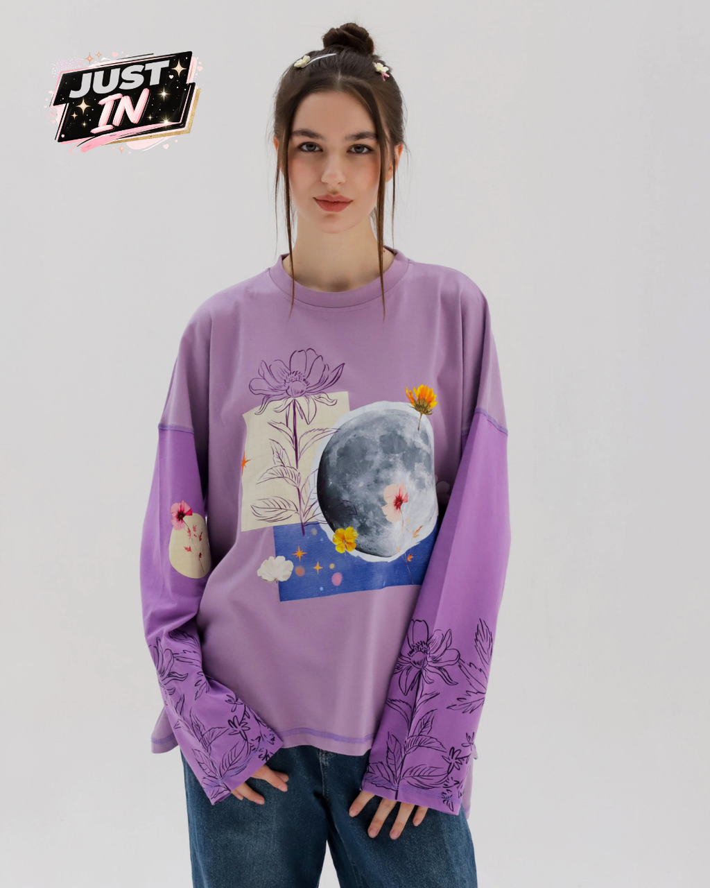 Moon Garden - Oversize 100% Cotton Tee Beepz