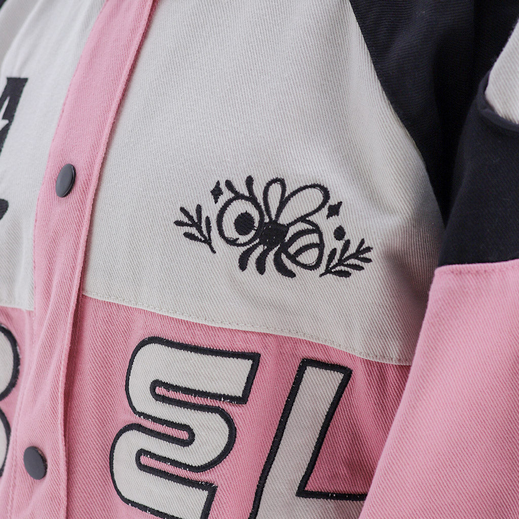 REBELZ Varsity Jacket-Pink