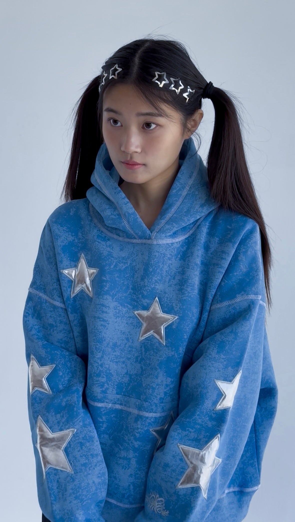 Lunar Dust - Oversized Fleeced Cotton Hoodie