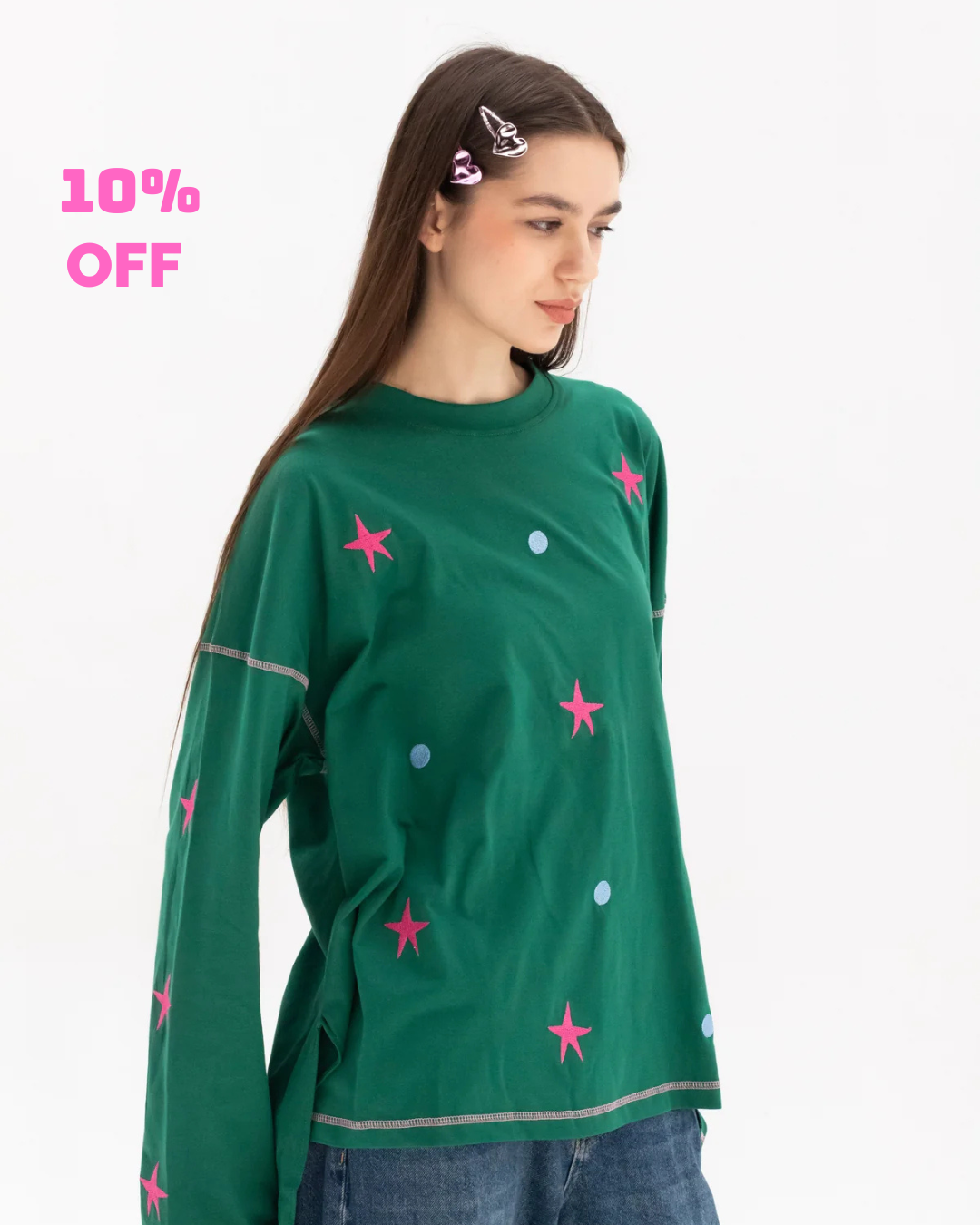 Stars Confetti - Oversize 100% Cotton Tee Beepz