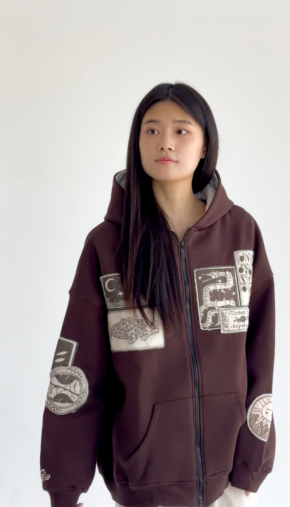 Palomino-Oversized fleeced cotton sweatshirt Beepz