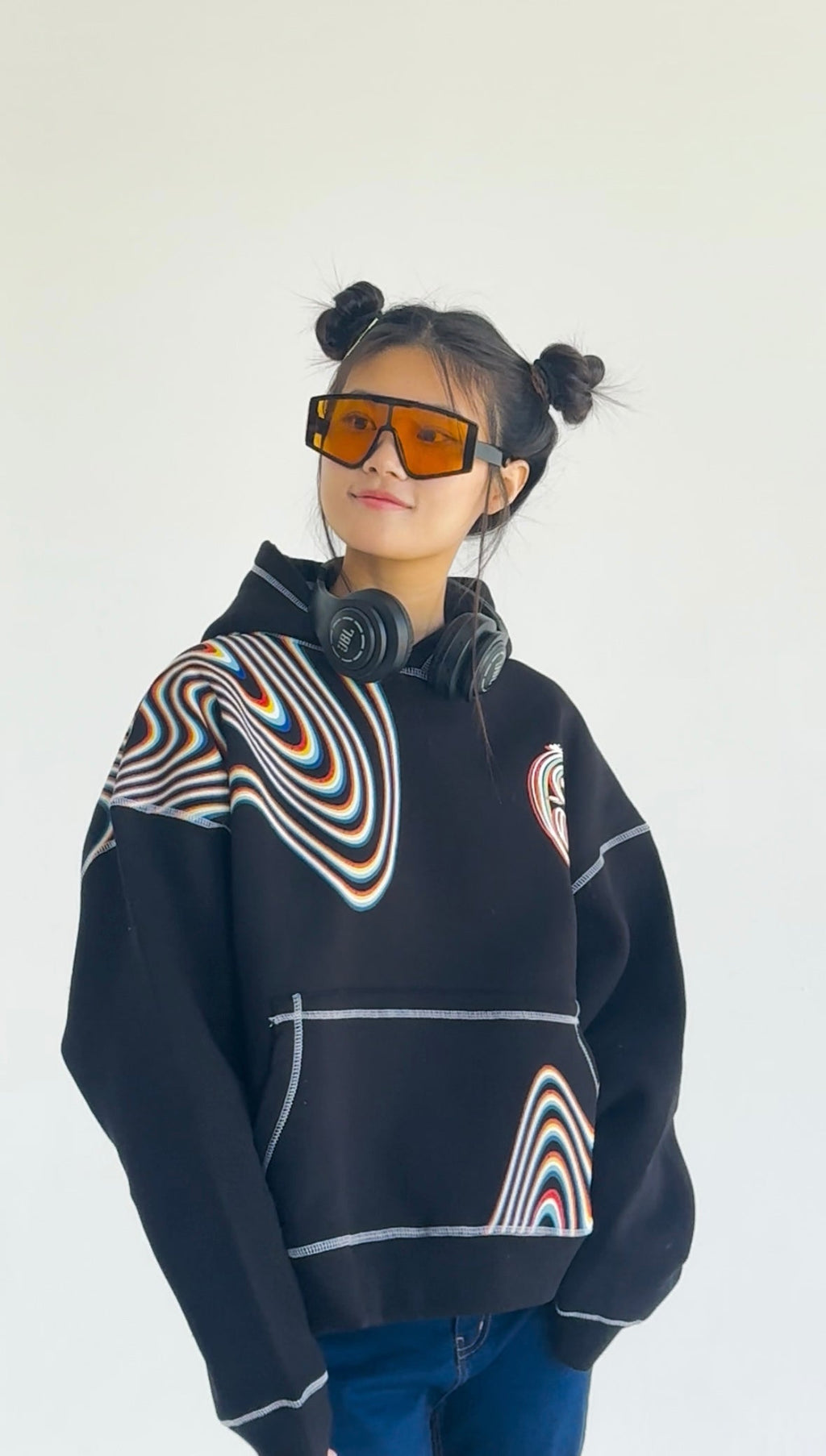 Illusion- Oversized Fleeced Cotton Hoodie Beepz