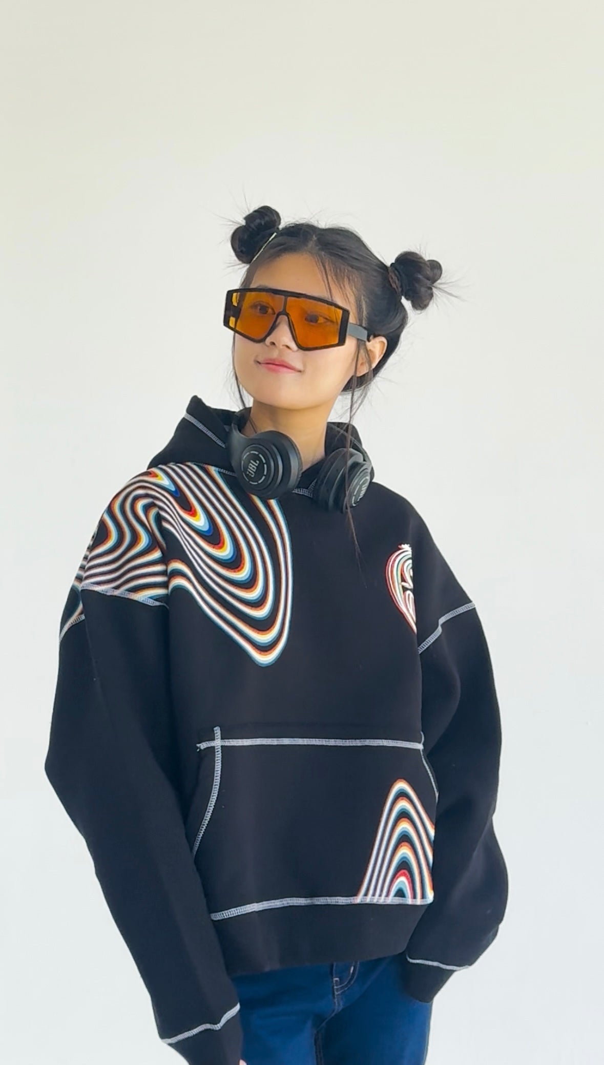 Illusion- Oversized Fleeced Cotton Hoodie