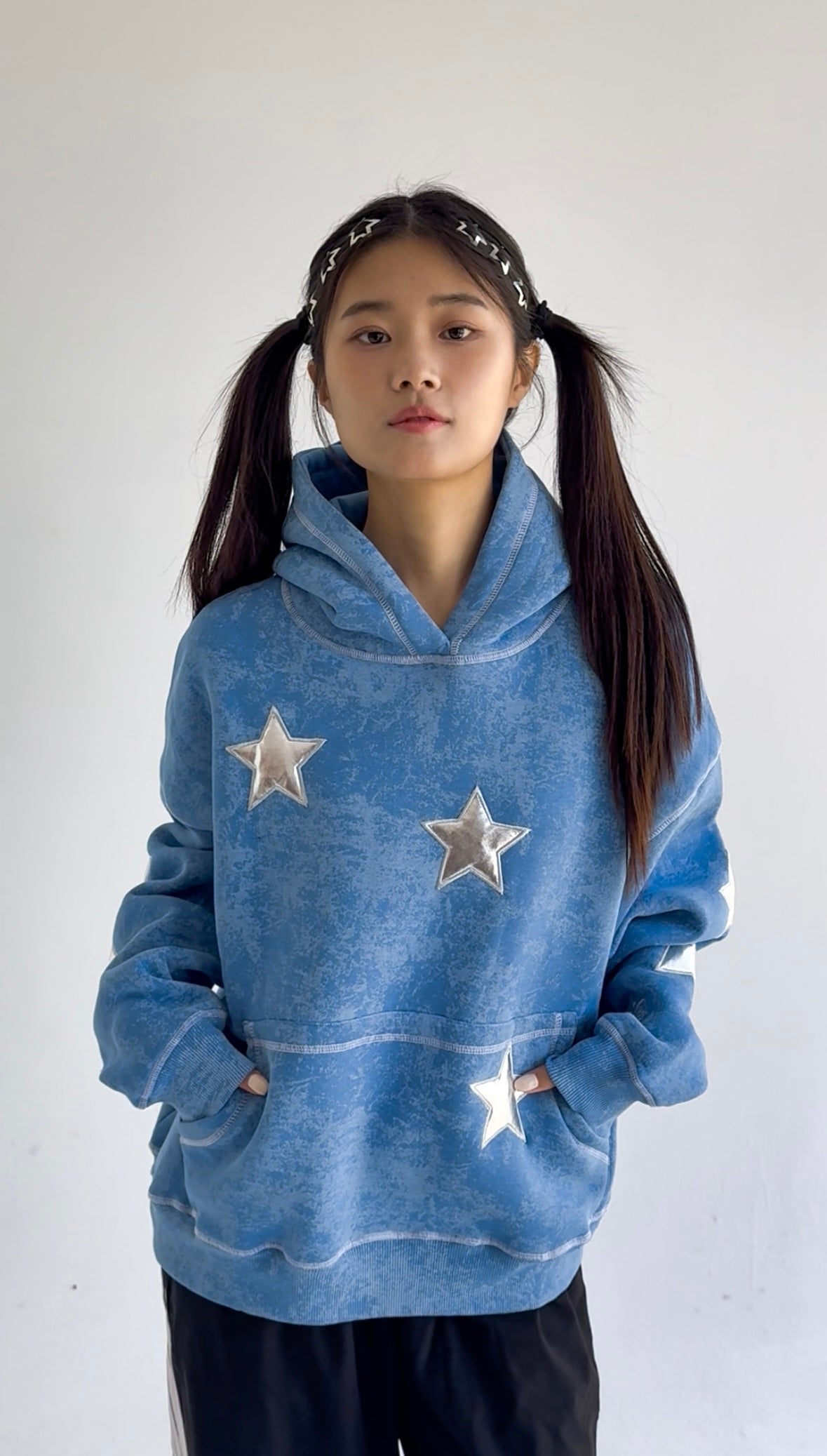 Lunar Dust - Oversized Fleeced Cotton Hoodie