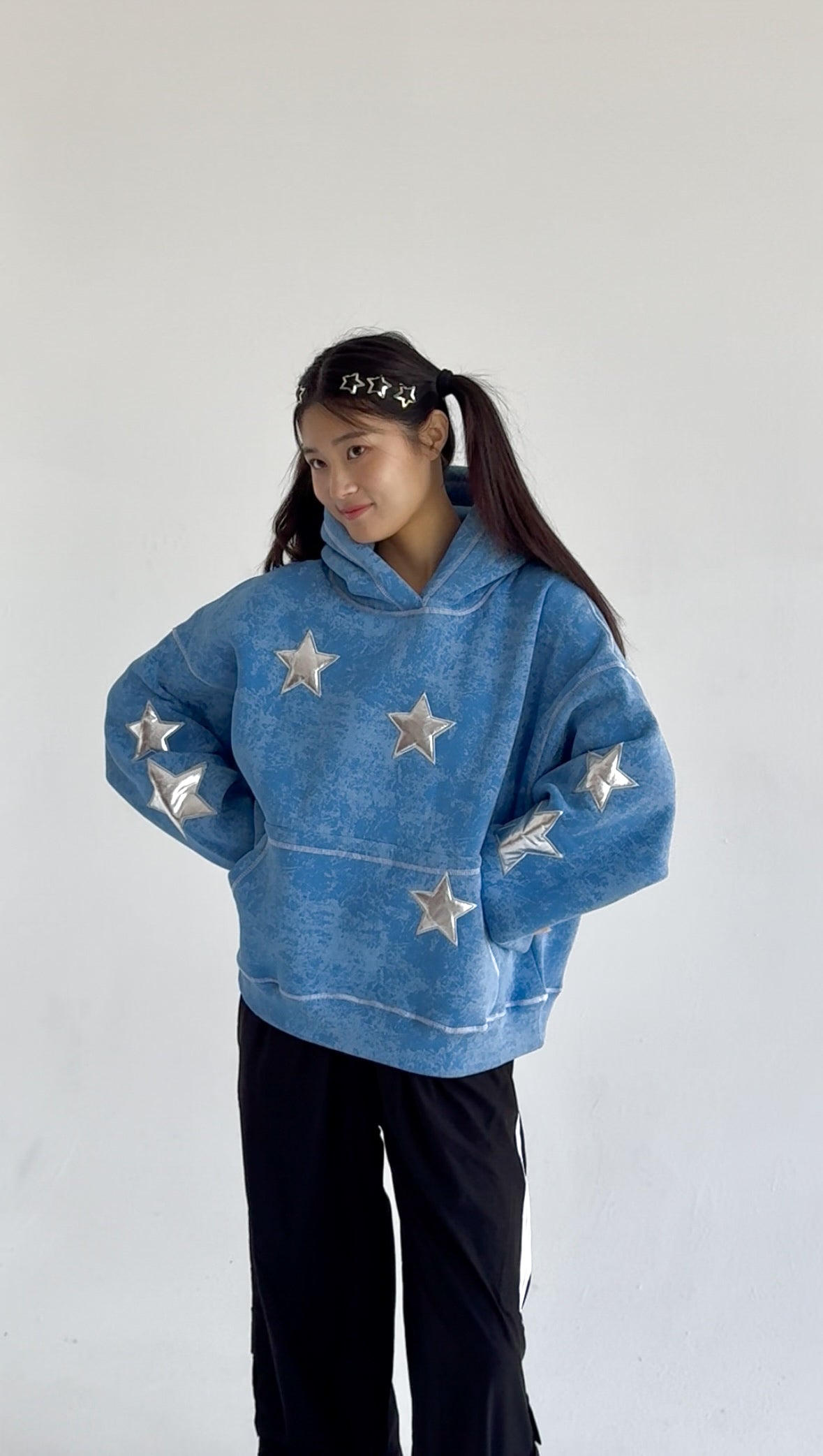 Lunar Dust - Oversized Fleeced Cotton Hoodie