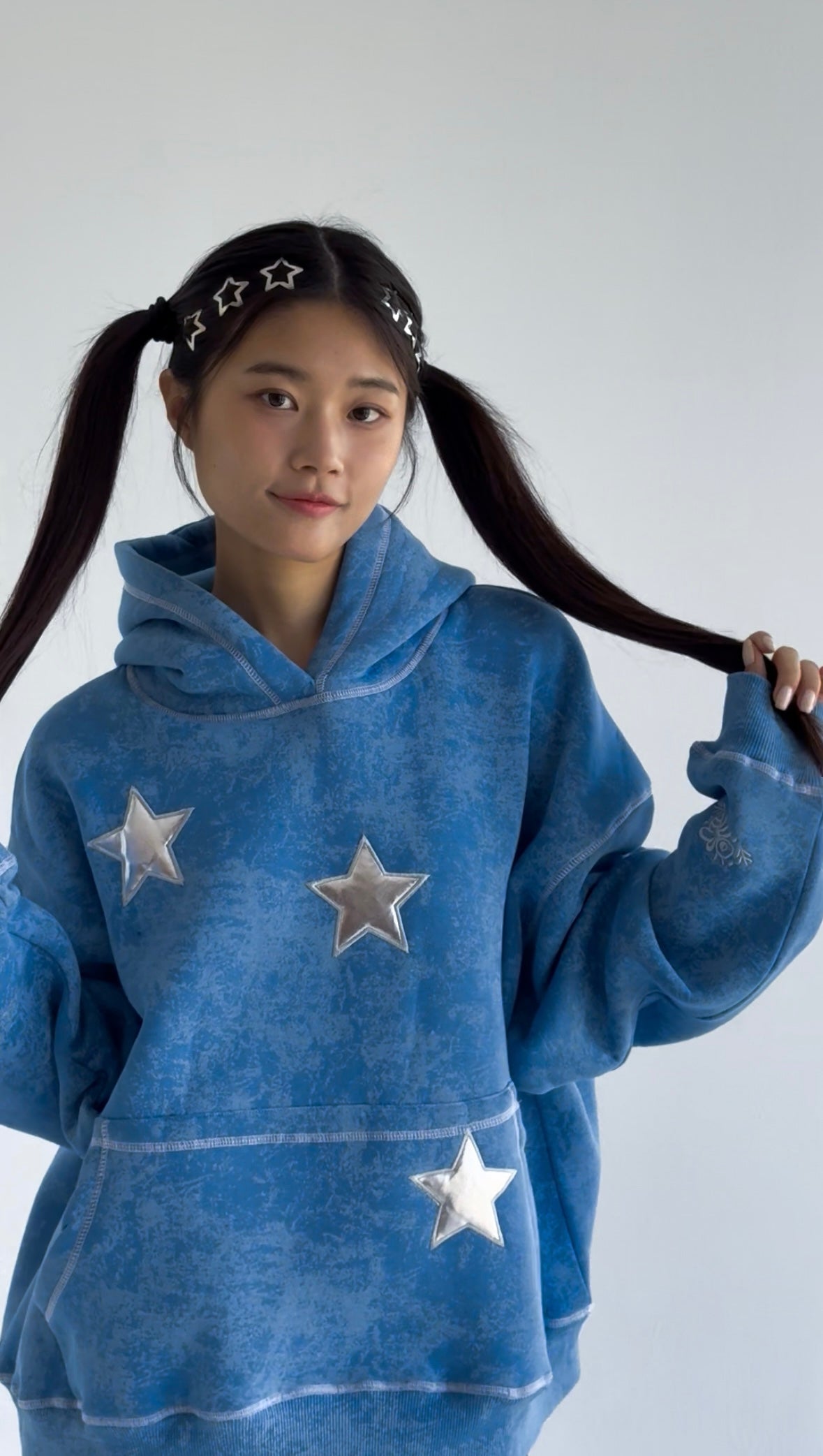 Lunar Dust - Oversized Fleeced Cotton Hoodie
