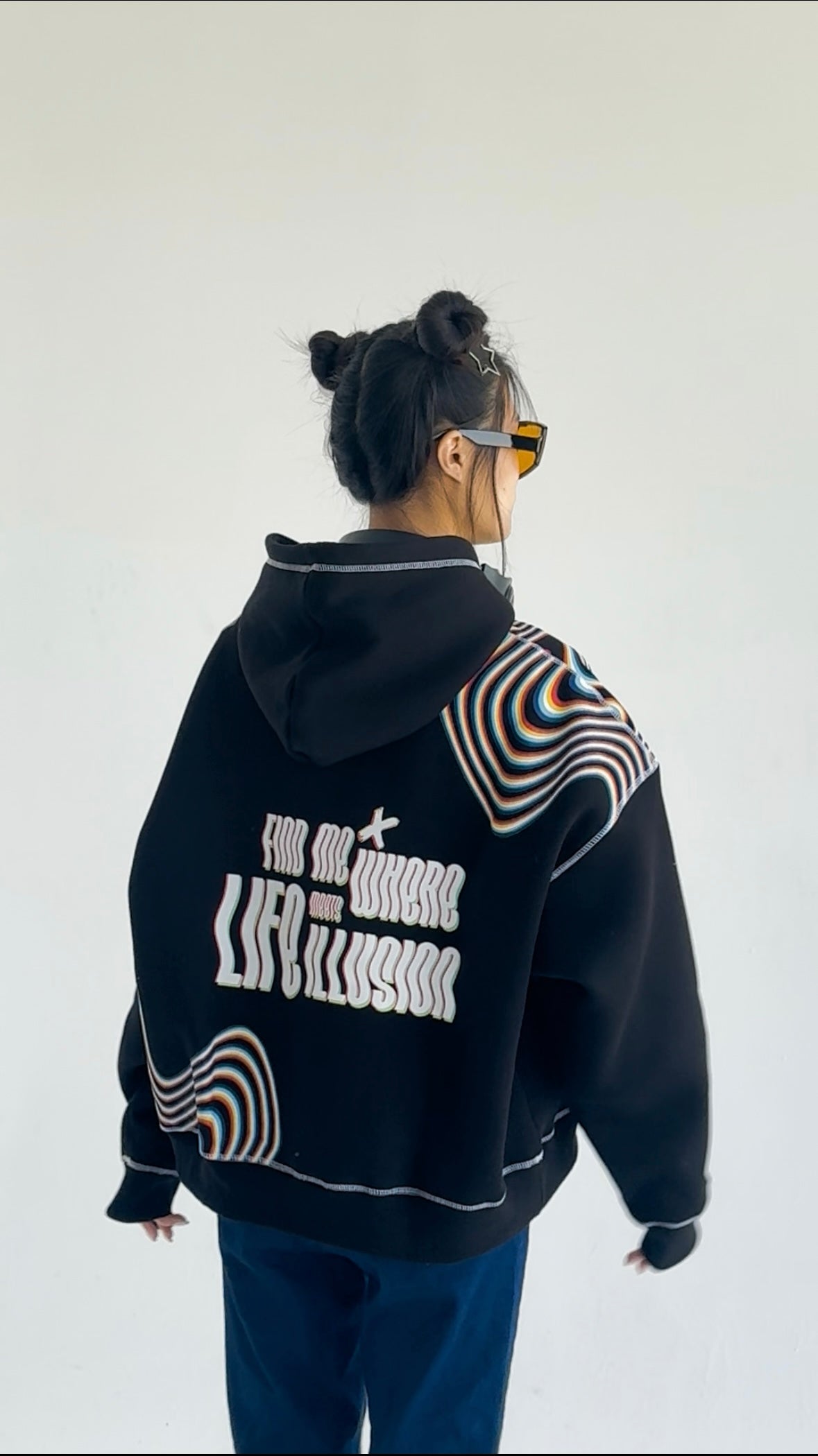 Illusion- Oversized Fleeced Cotton Hoodie Beepz