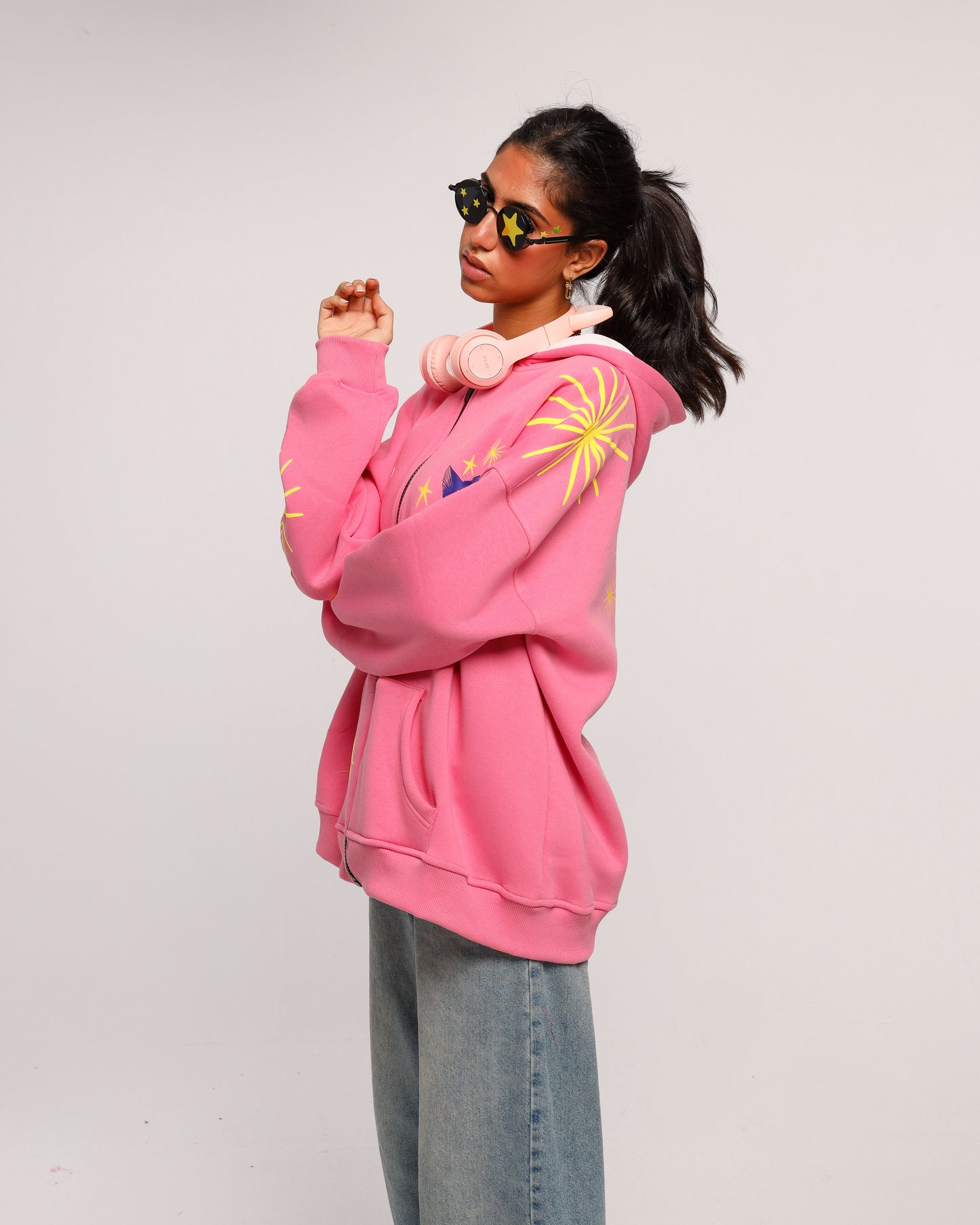 Who Run The World - Oversized fleeced cotton sweatshirt