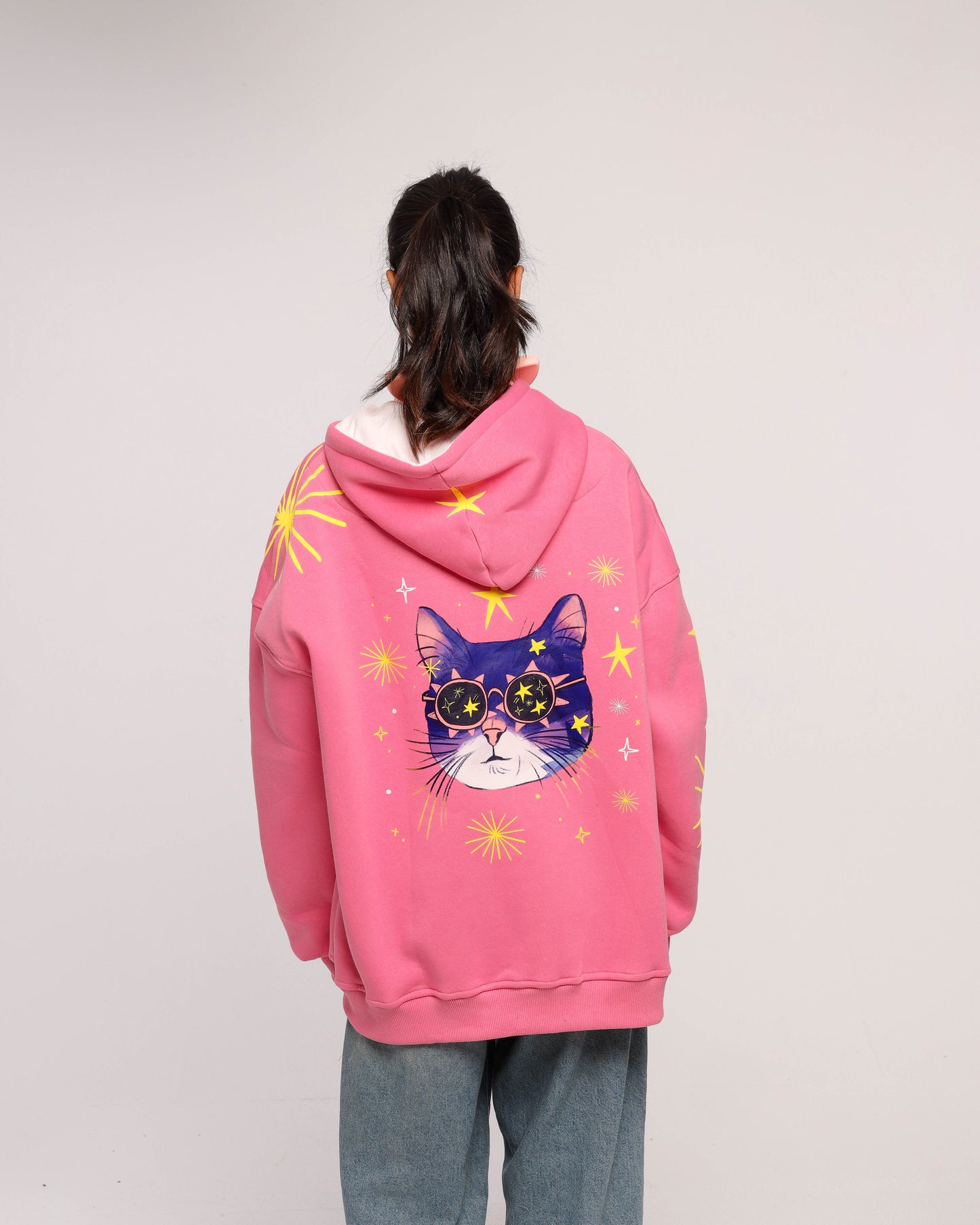 Who Run The World - Oversized fleeced cotton sweatshirt