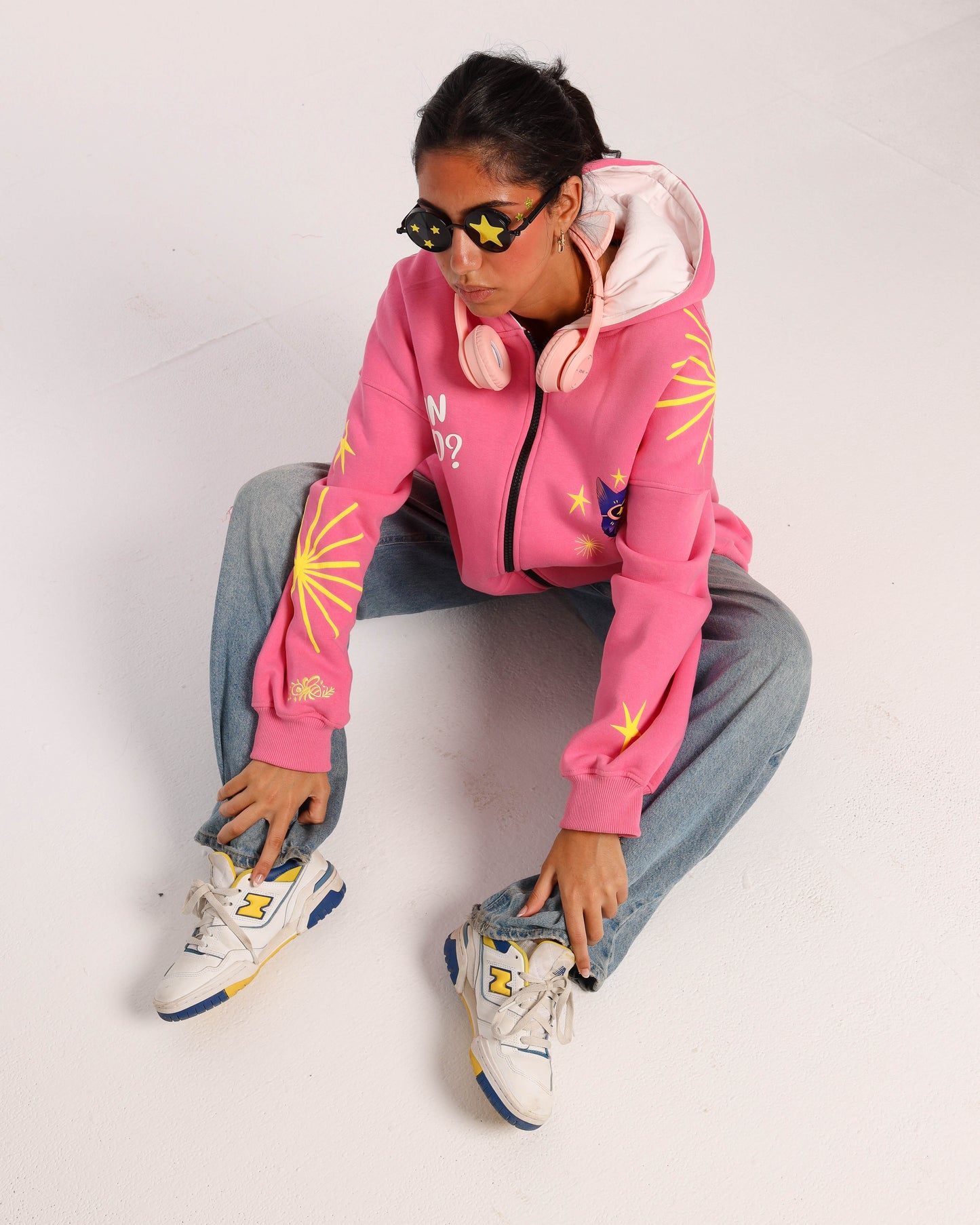Who Run The World - Oversized fleeced cotton sweatshirt