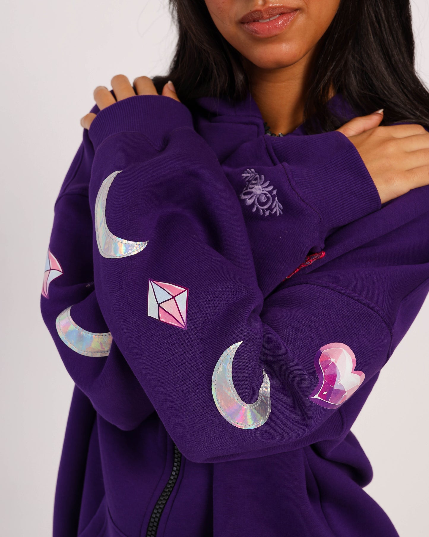 Super Evil - Oversized fleeced cotton sweatshirt