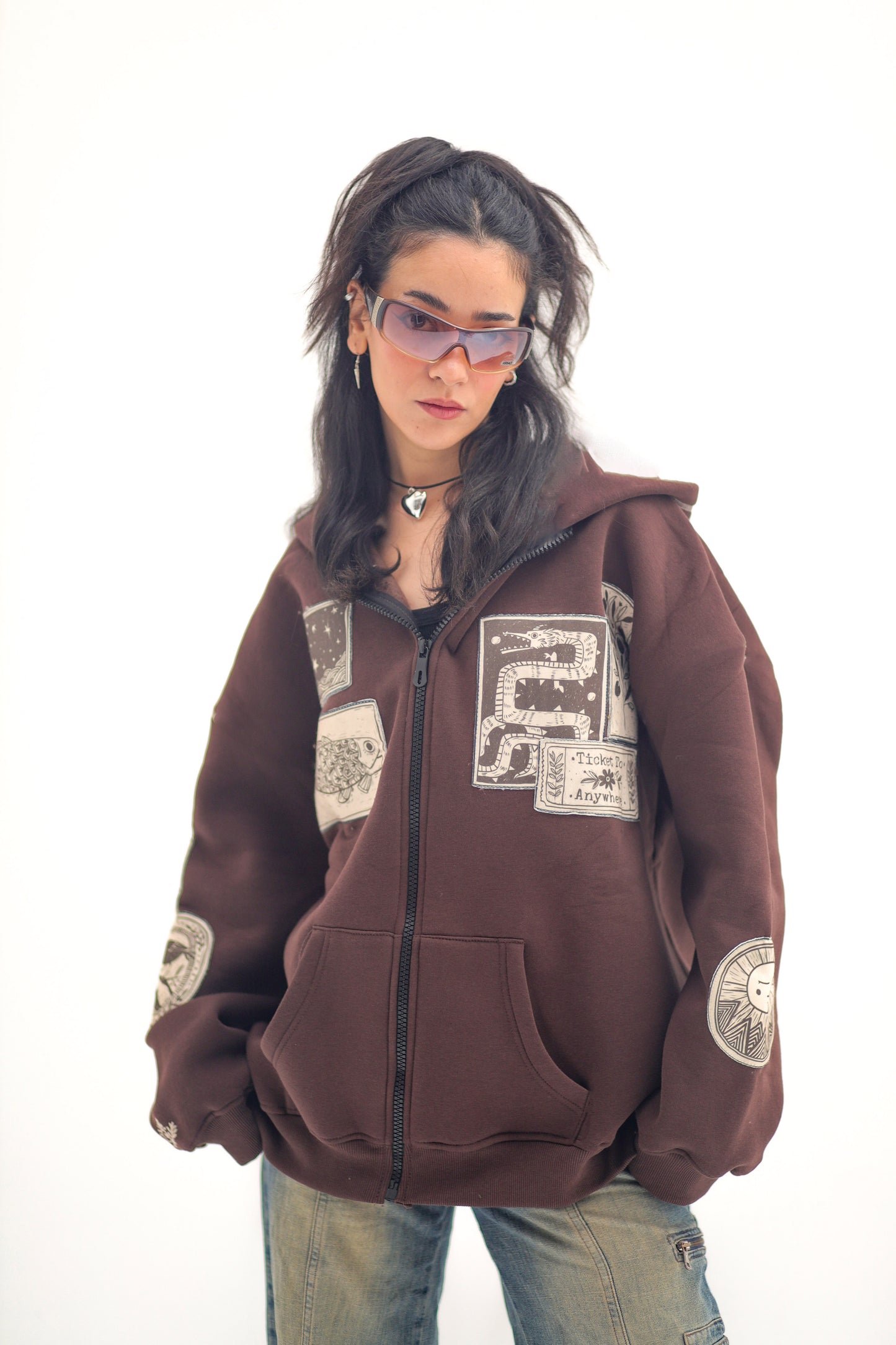 Palomino-Oversized fleeced cotton sweatshirt