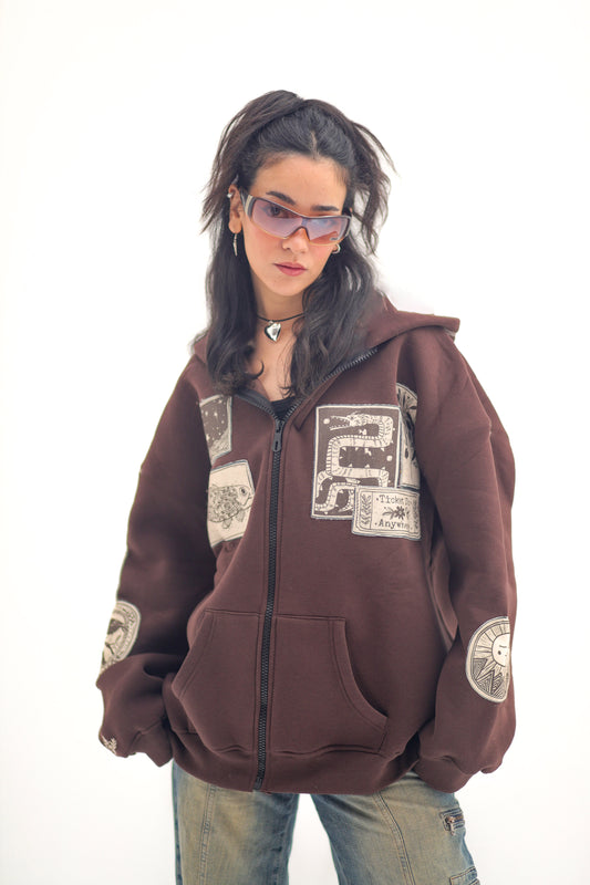 Palomino-Oversized fleeced cotton sweatshirt