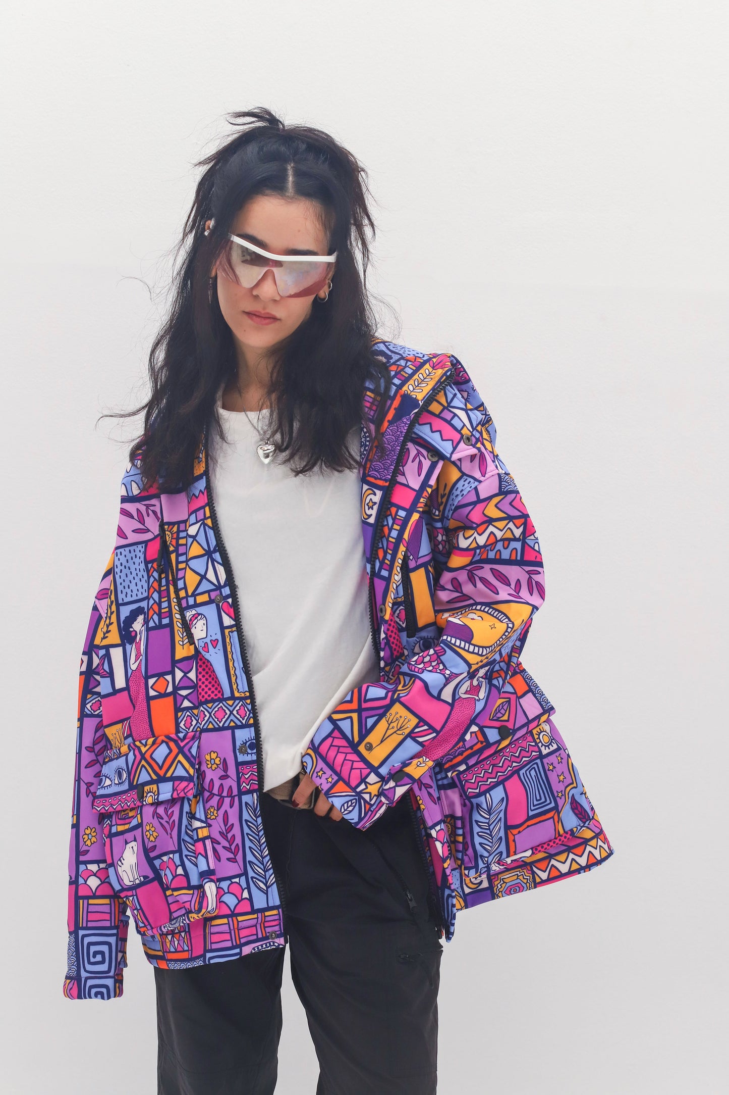 PURPLE MOSAIC-SOFTSHELL JACKET