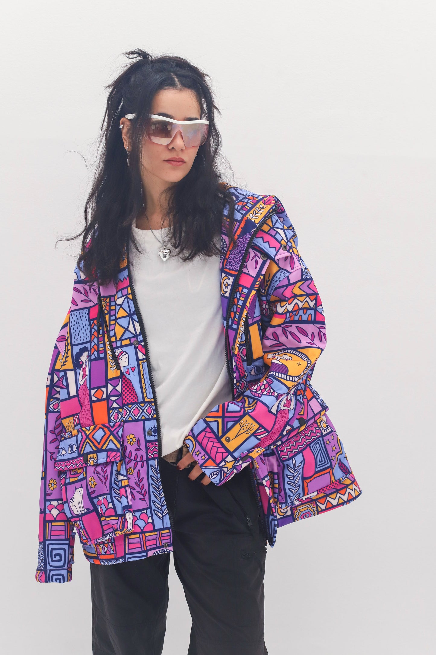 PURPLE MOSAIC-SOFTSHELL JACKET