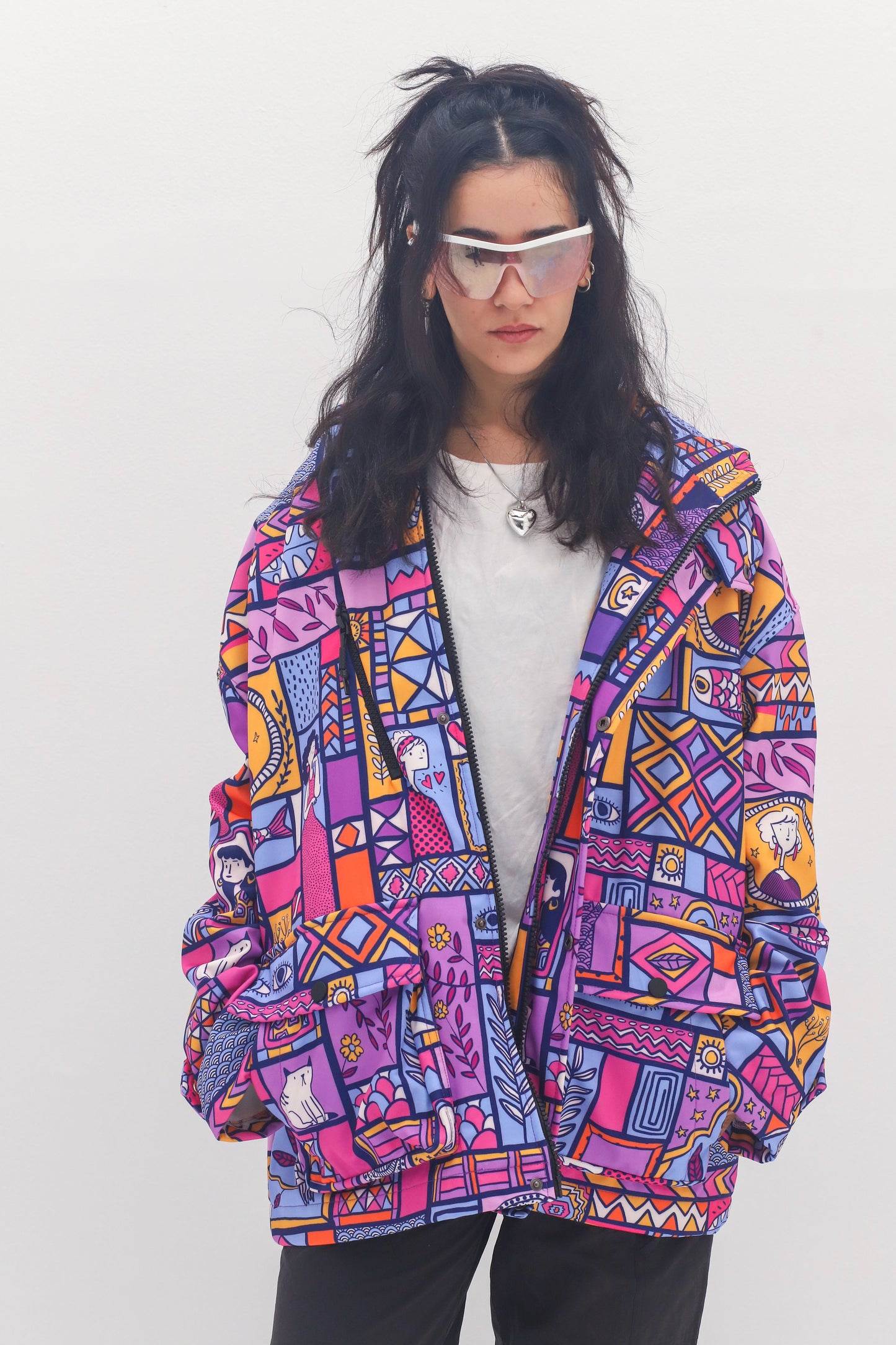 PURPLE MOSAIC-SOFTSHELL JACKET
