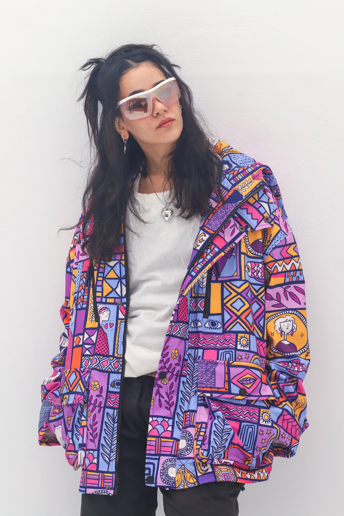 PURPLE MOSAIC-SOFTSHELL JACKET