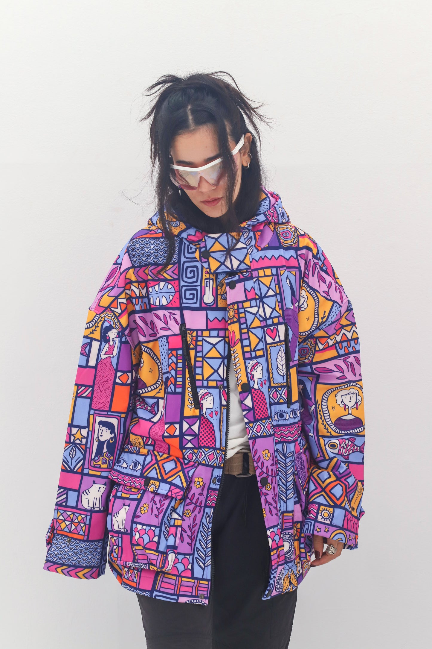 PURPLE MOSAIC-SOFTSHELL JACKET