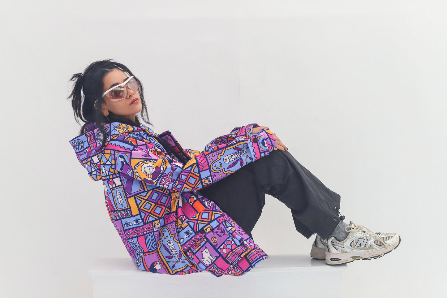 PURPLE MOSAIC-SOFTSHELL JACKET