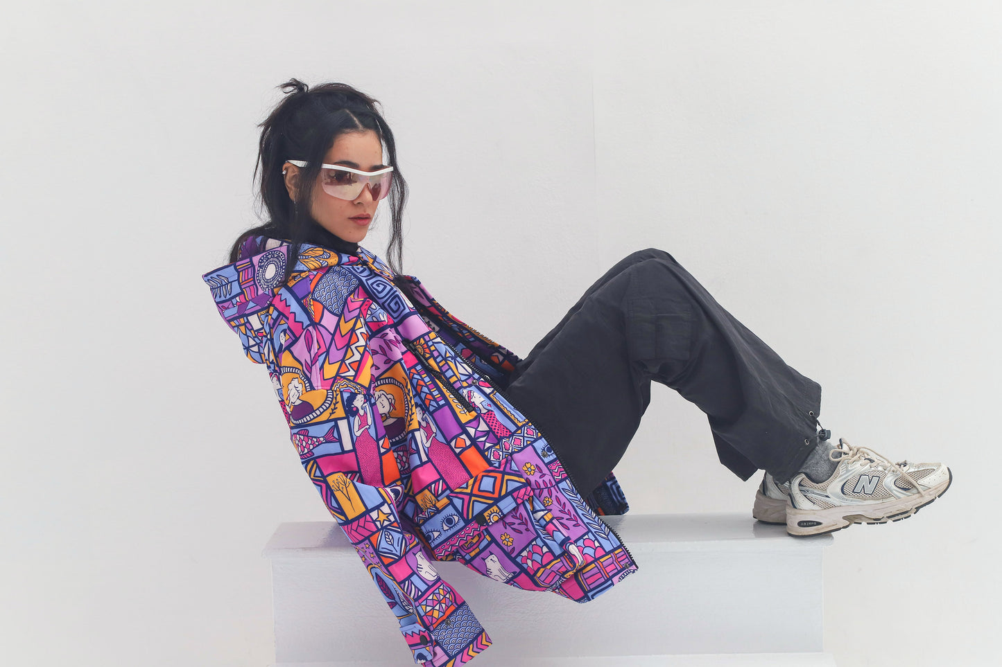 PURPLE MOSAIC-SOFTSHELL JACKET