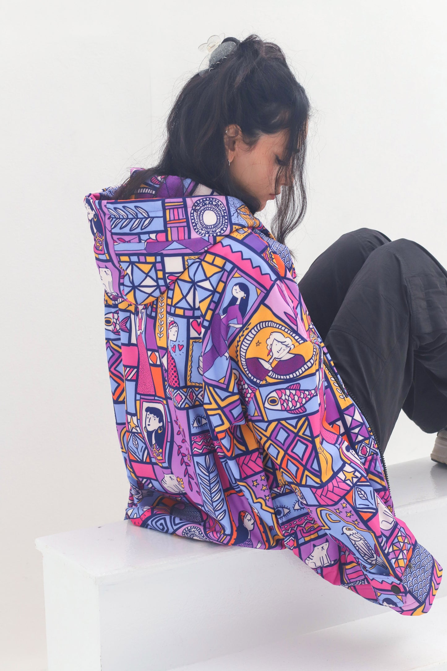 PURPLE MOSAIC-SOFTSHELL JACKET