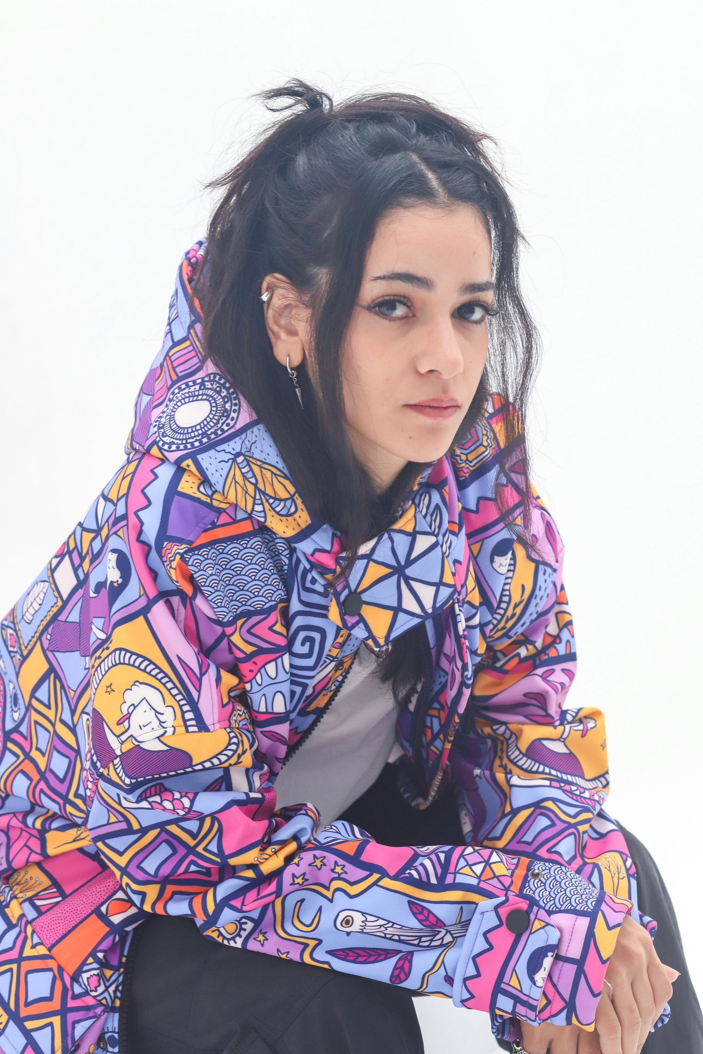 PURPLE MOSAIC-SOFTSHELL JACKET