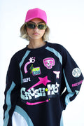 CRUSH IN BLACKxMINT-Long Sleeves Tee Beepz
