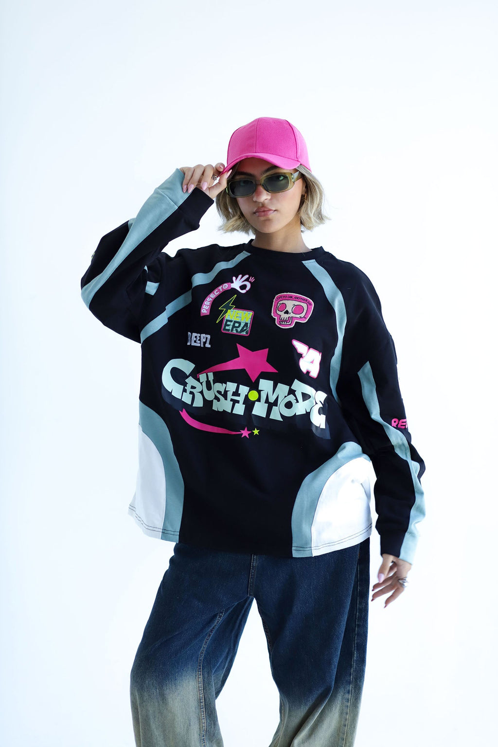 CRUSH IN BLACKxMINT-Long Sleeves Tee Beepz