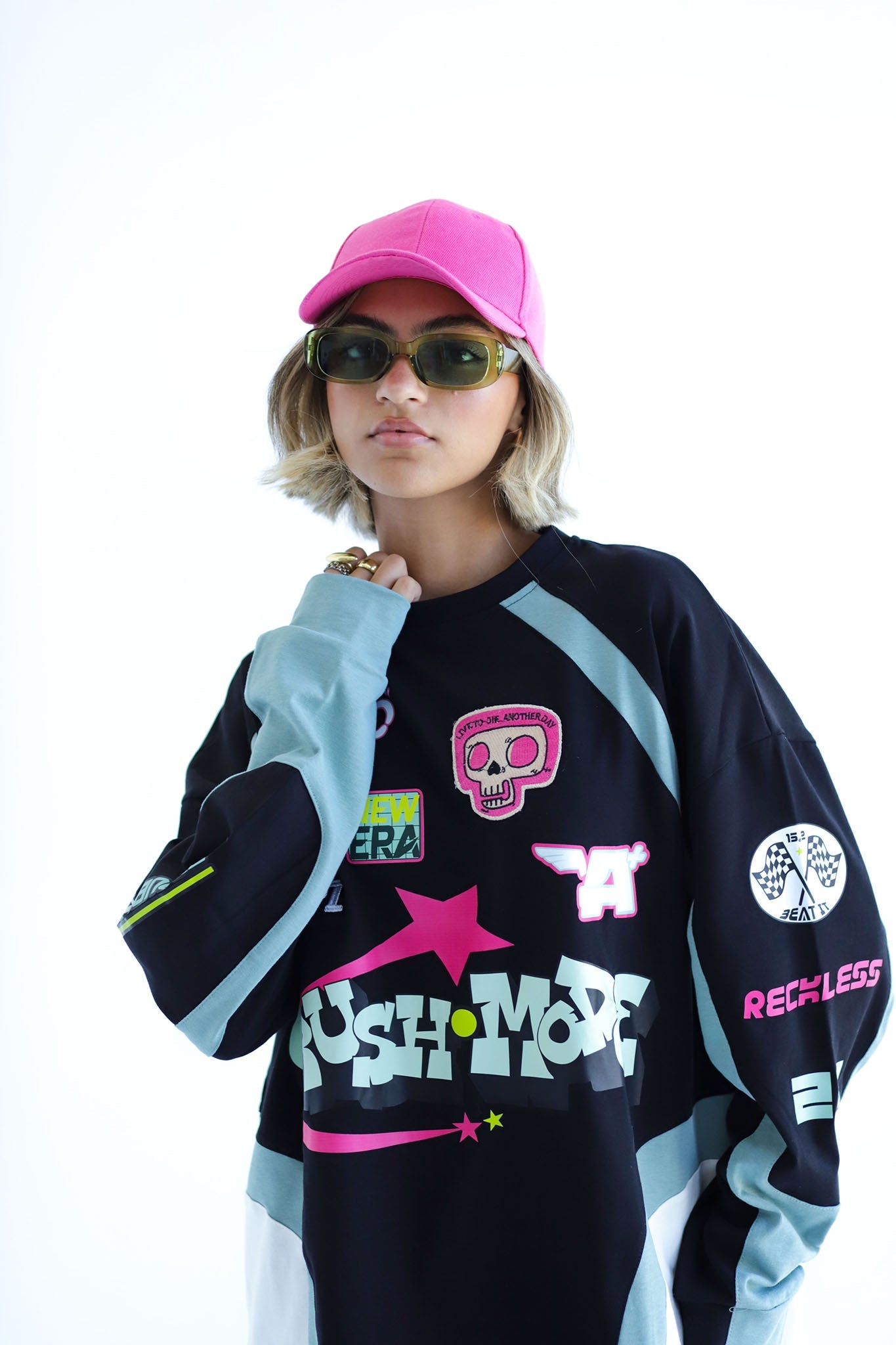 CRUSH IN BLACKxMINT-Long Sleeves Tee Beepz