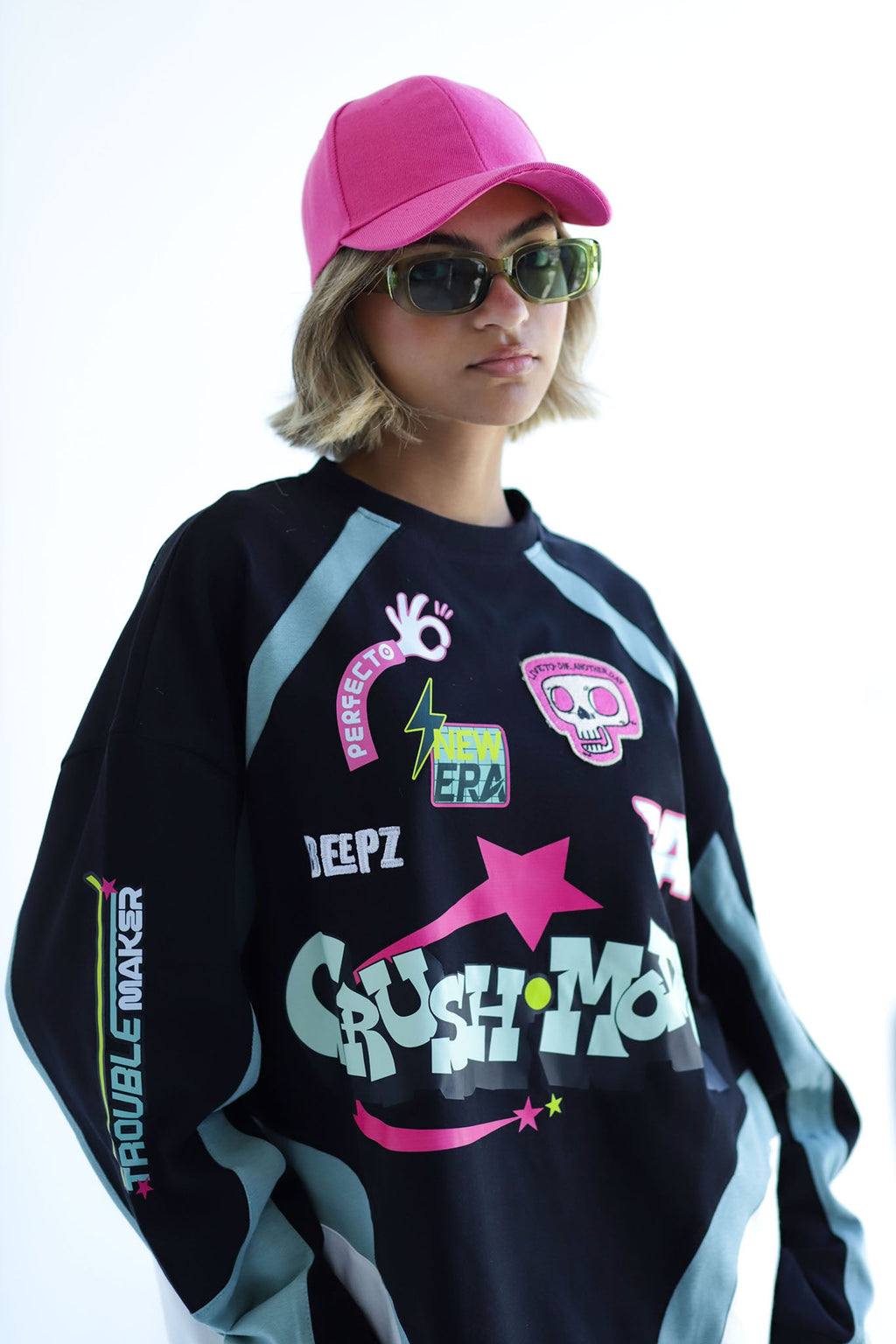 CRUSH IN BLACKxMINT-Long Sleeves Tee Beepz