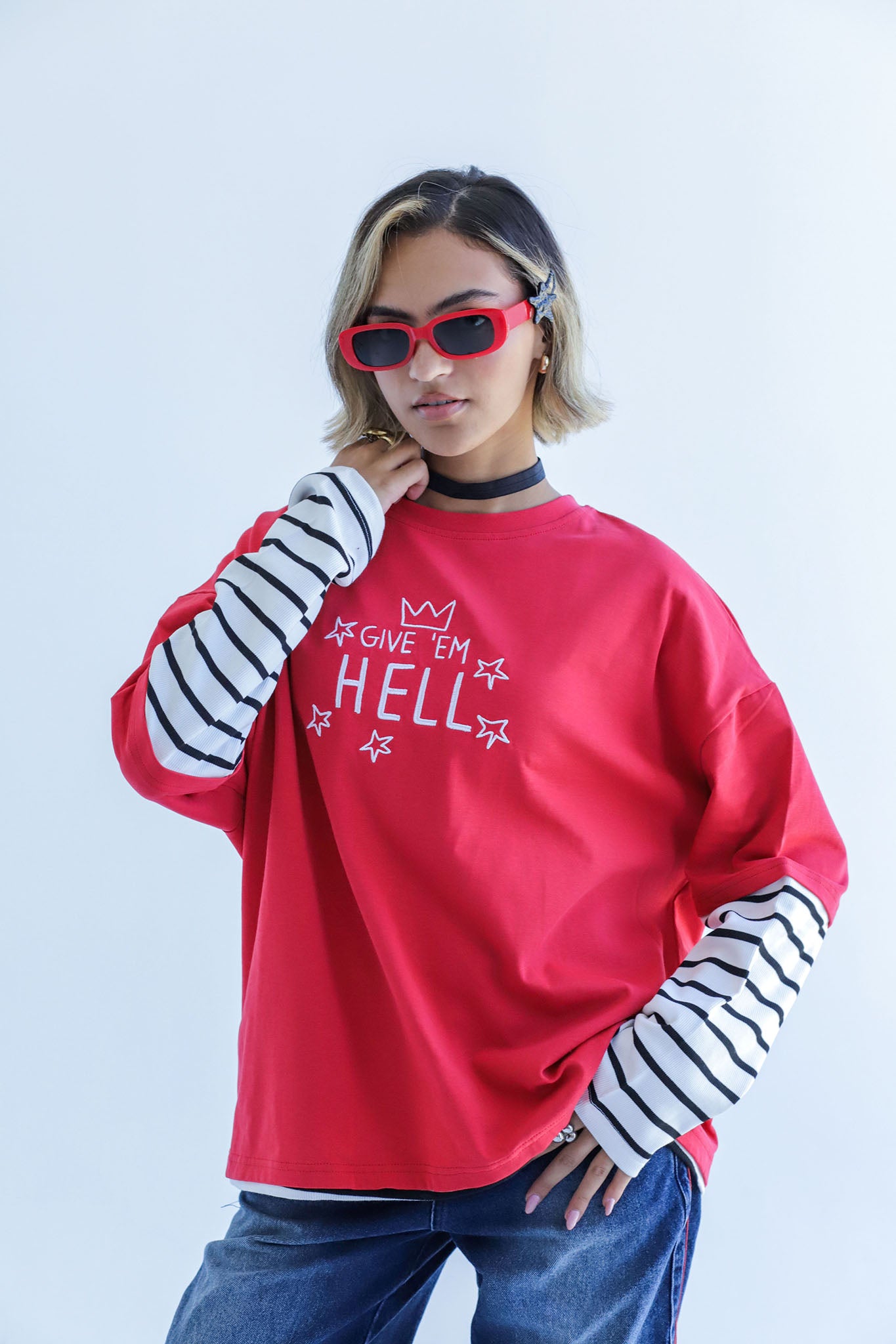 Give them hell - cotton long sleeve tshirt