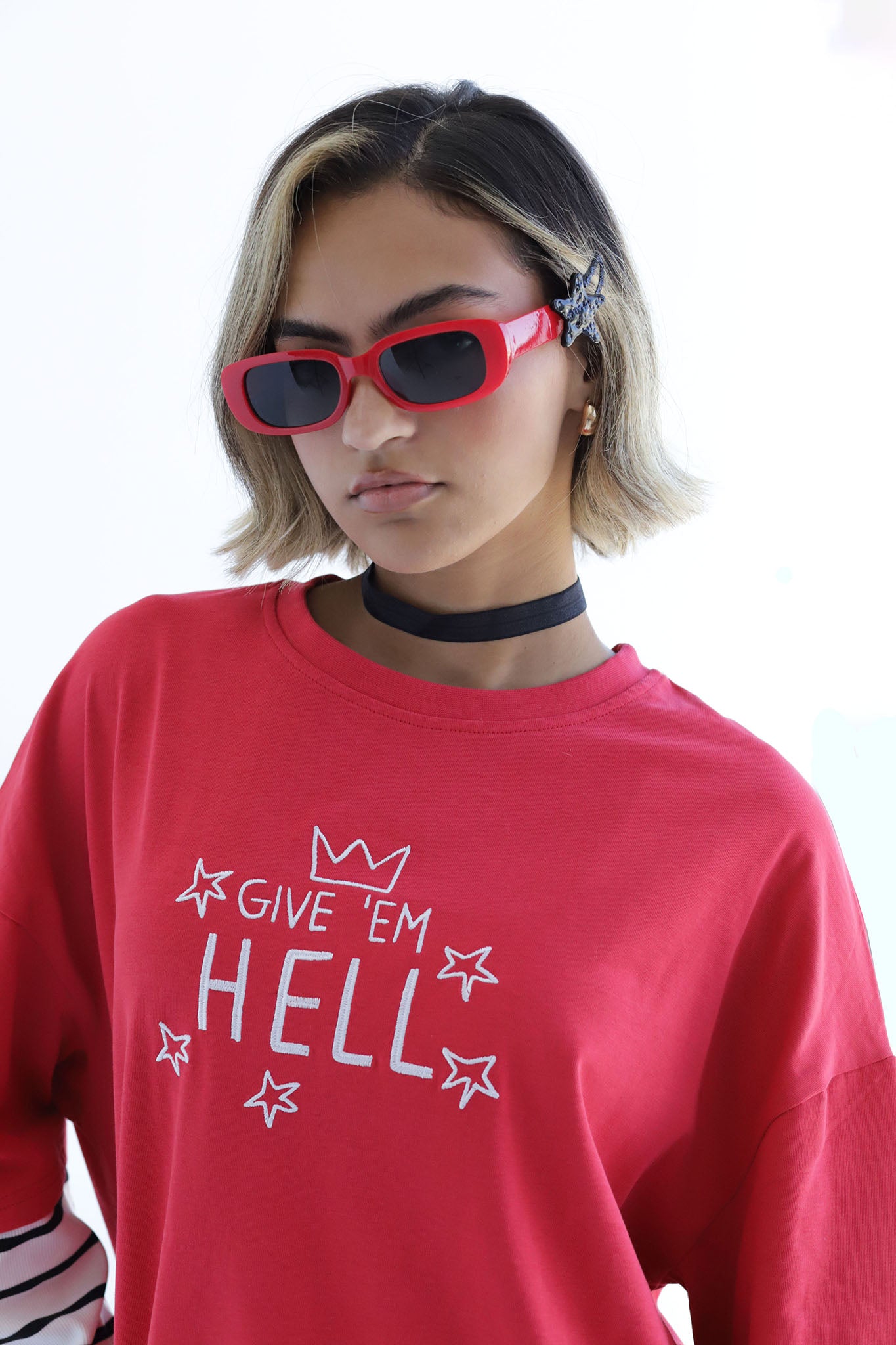 Give them hell - cotton long sleeve tshirt
