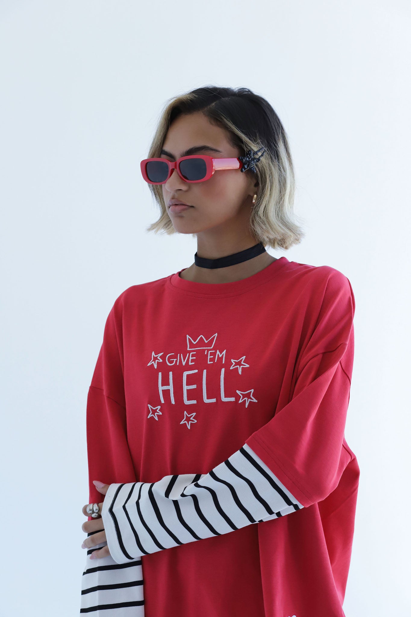 Give them hell - cotton long sleeve tshirt