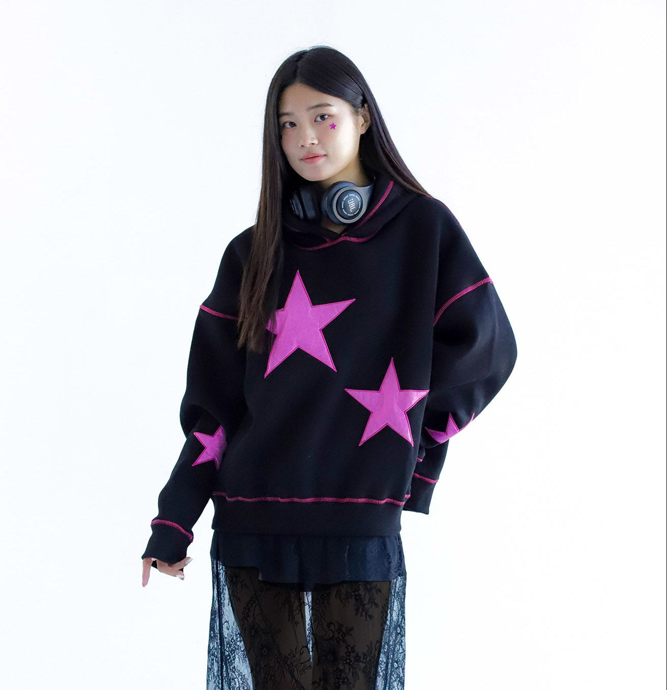 Pink Dream-Oversized Fleeced Cotton Hoodie