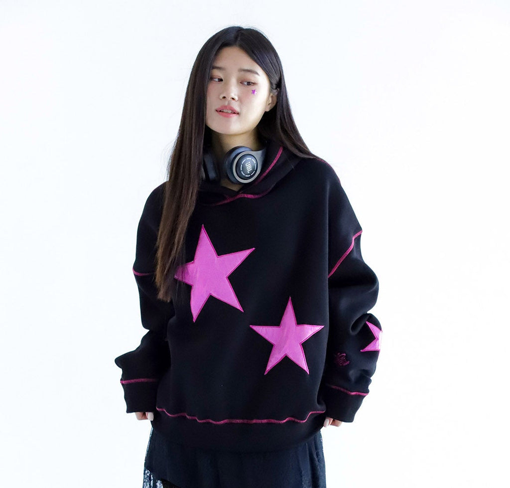 Pink Dream-Oversized Fleeced Cotton Hoodie Beepz