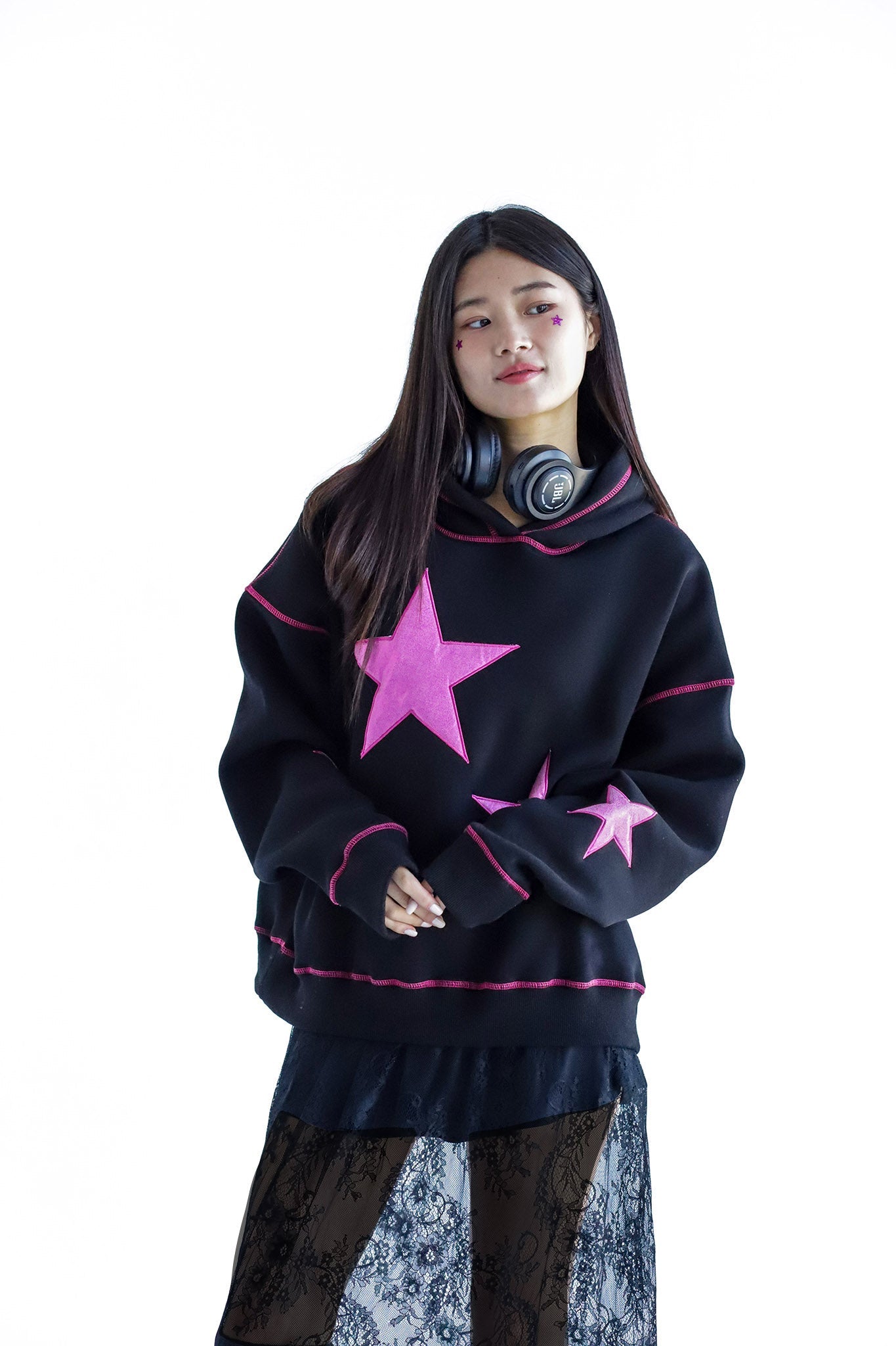 Pink Dream-Oversized Fleeced Cotton Hoodie Beepz