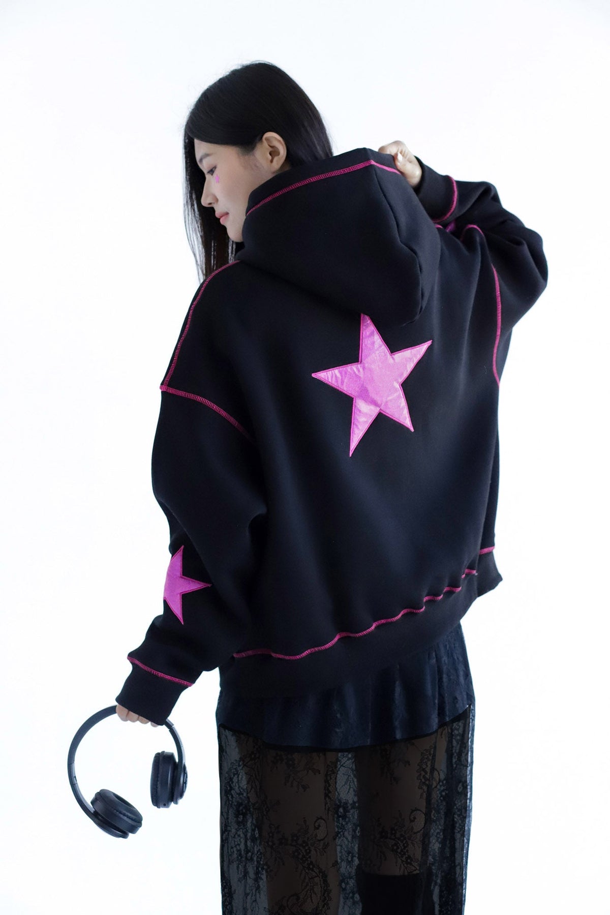 Pink Dream-Oversized Fleeced Cotton Hoodie Beepz